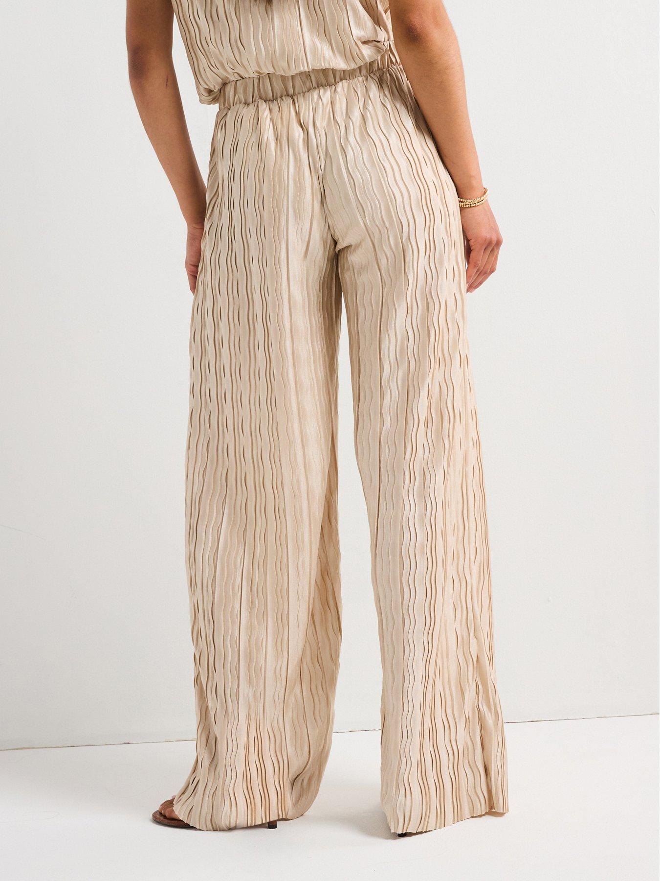 Image 2 of 5 of V by Very Tie Front Textured Top Co-Ord - Nude