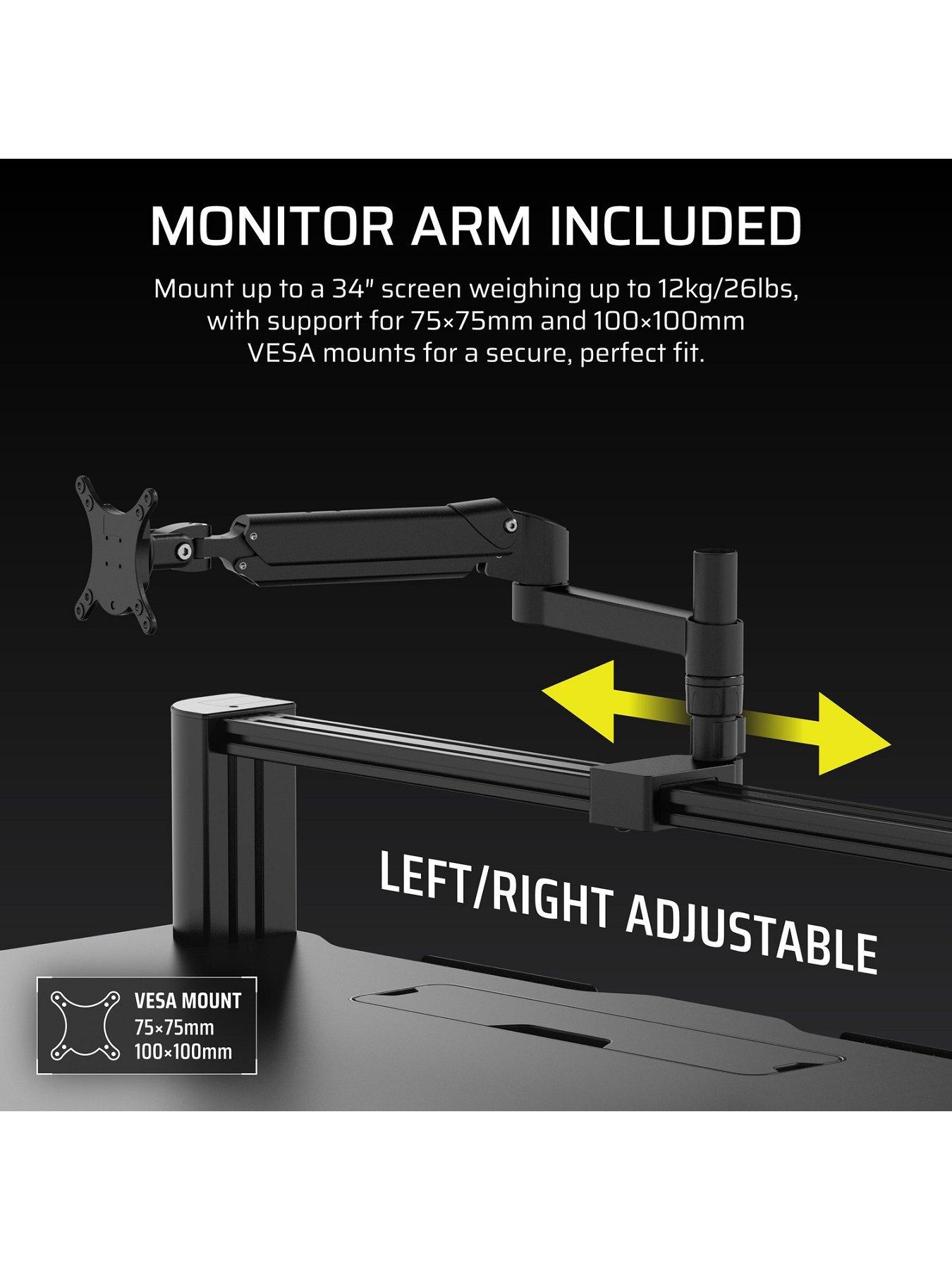  image of corsair-platform4-elevate-adjustable-height-desk-electric-motors-monitor-arm-black
