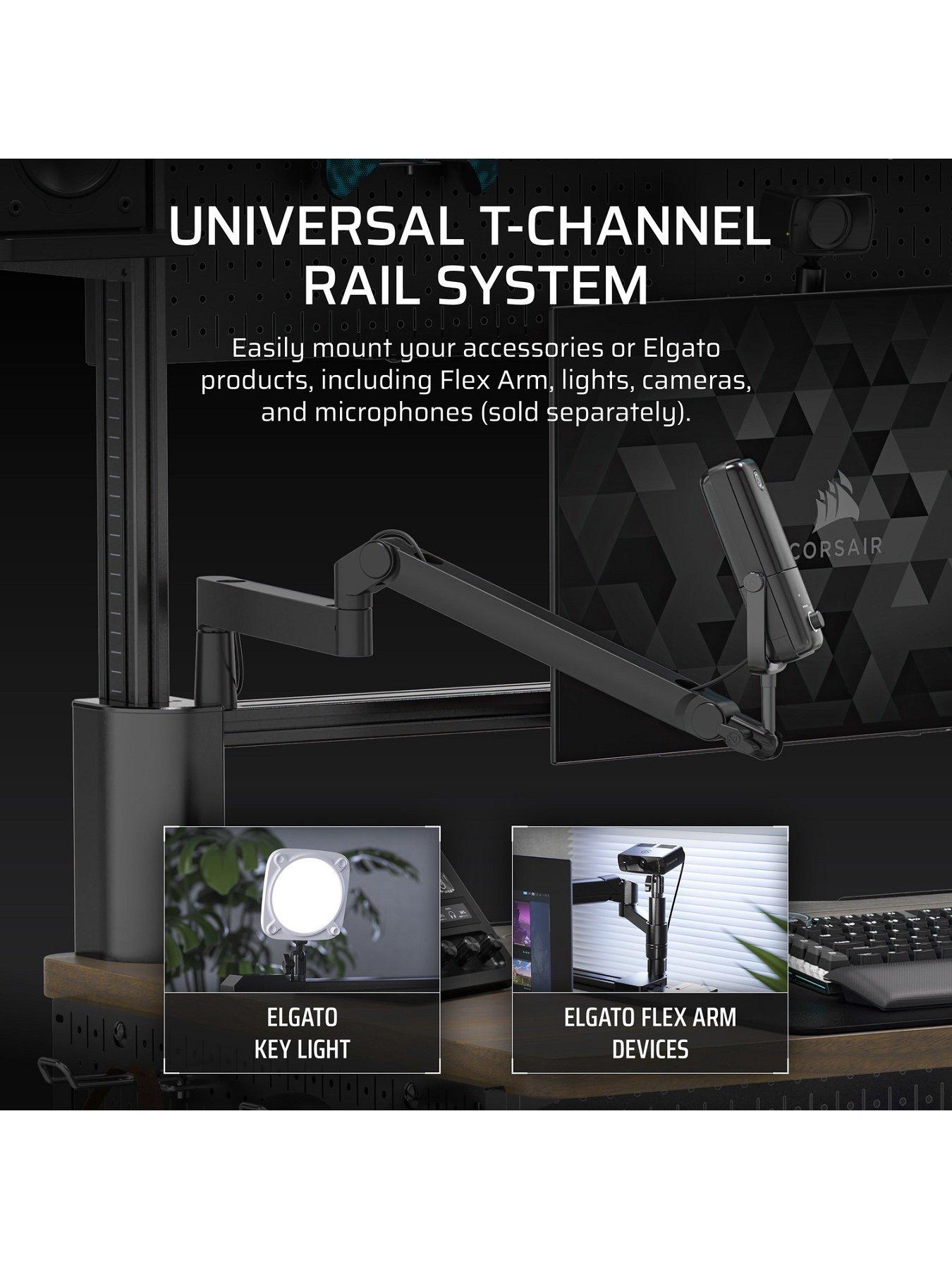  image of corsair-platform4-elevate-adjustable-height-desk-electric-motors-monitor-arm-black