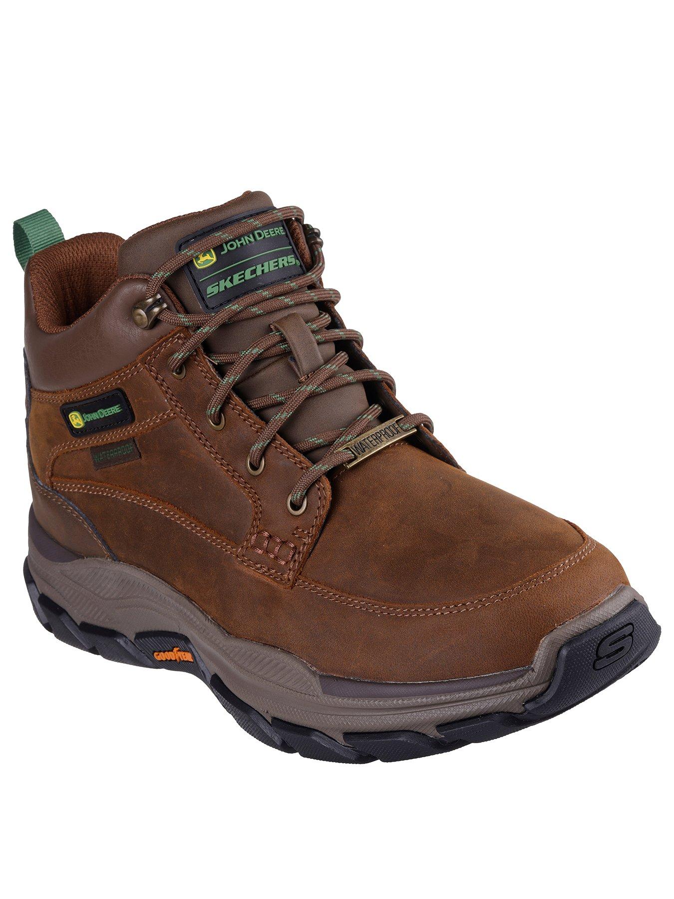 Image 2 of 5 of Skechers Respected John Deere Waterproof Mid Top Leather Lace Up Boots- Brown