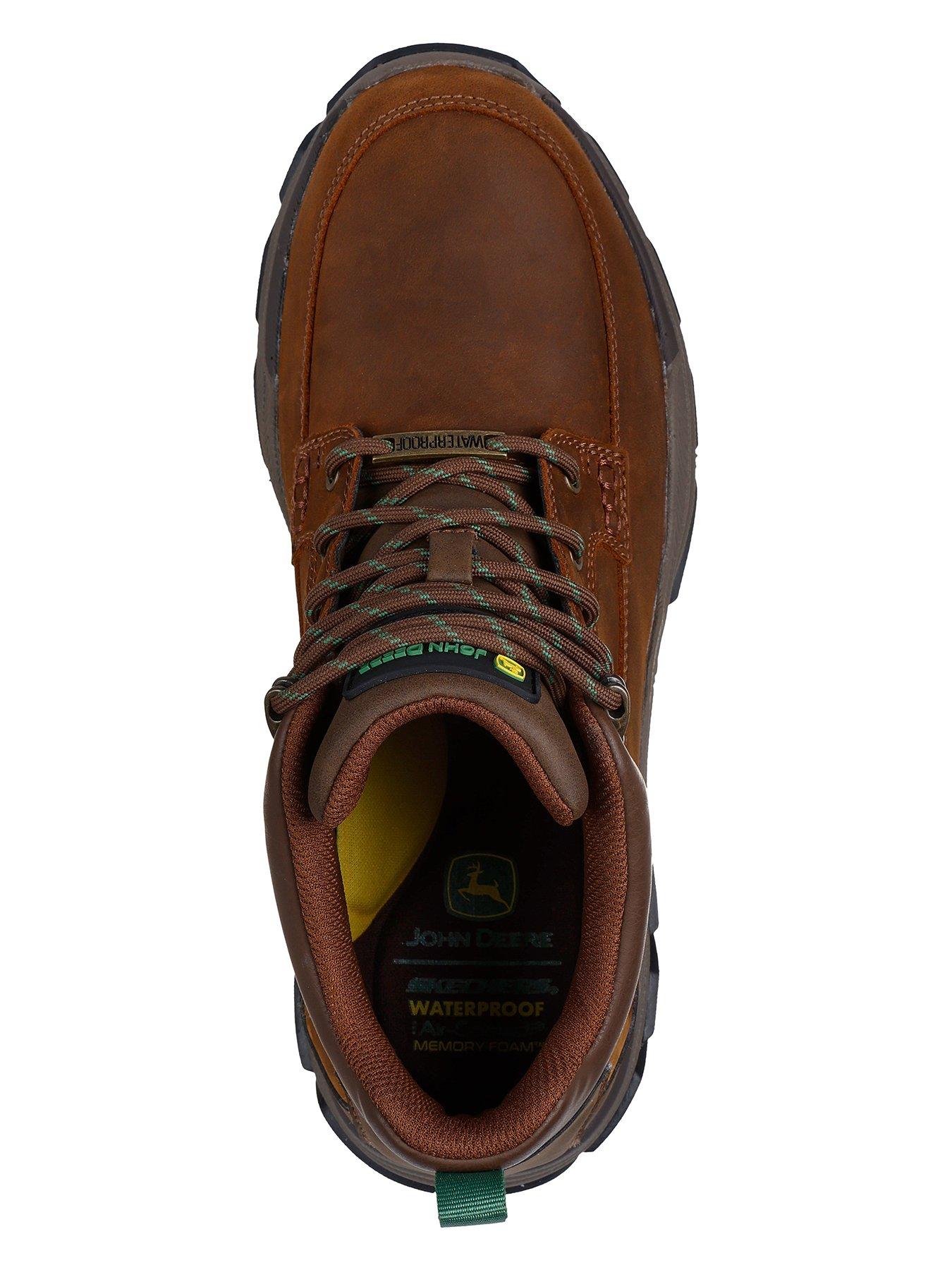 Image 3 of 5 of Skechers Respected John Deere Waterproof Mid Top Leather Lace Up Boots- Brown