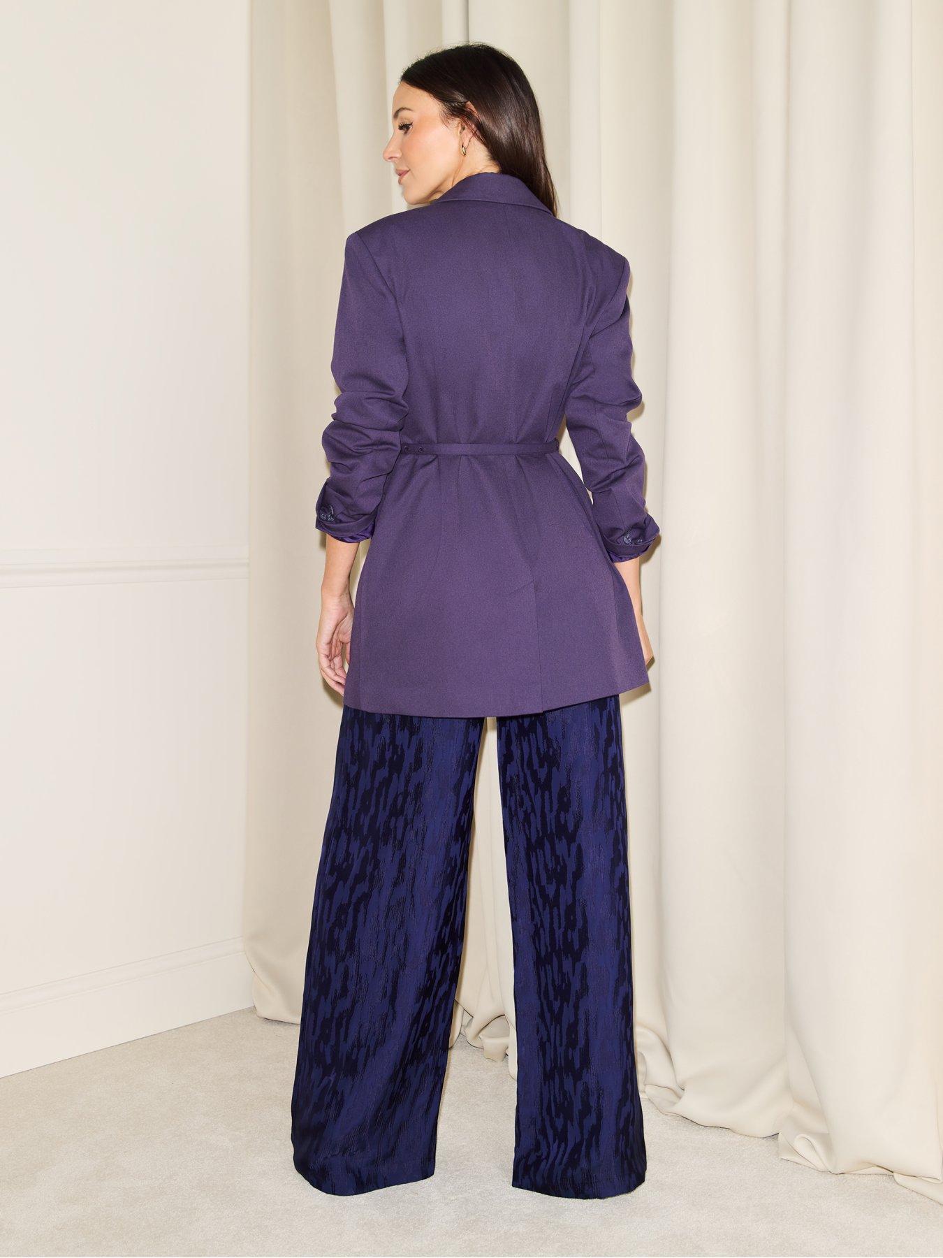 stillFront image of michelle-keegan-cinched-blazer-purple