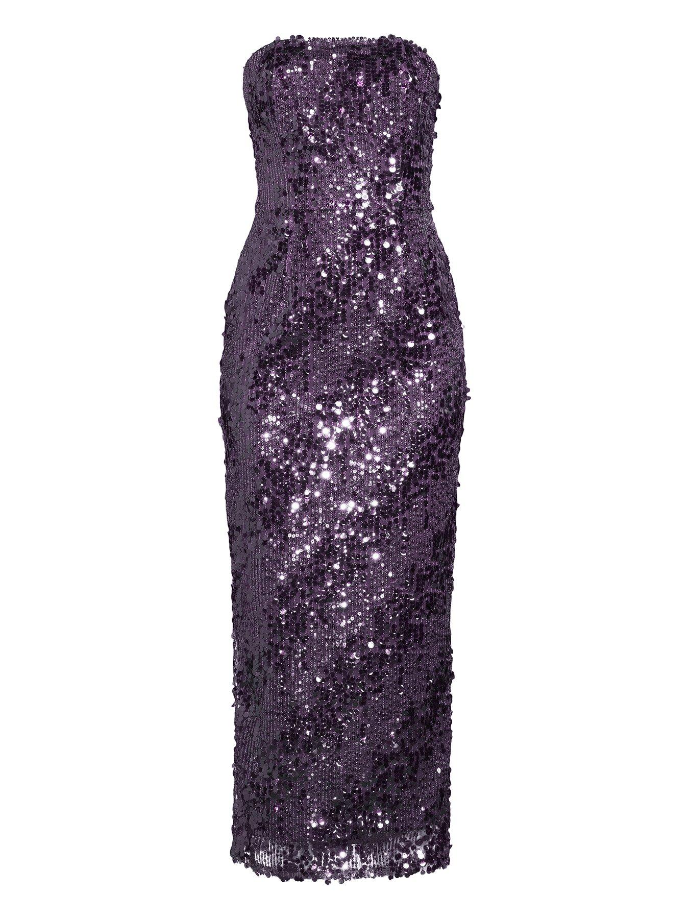  image of michelle-keegan-sequin-bandeau-midi-dress-midnight-navy