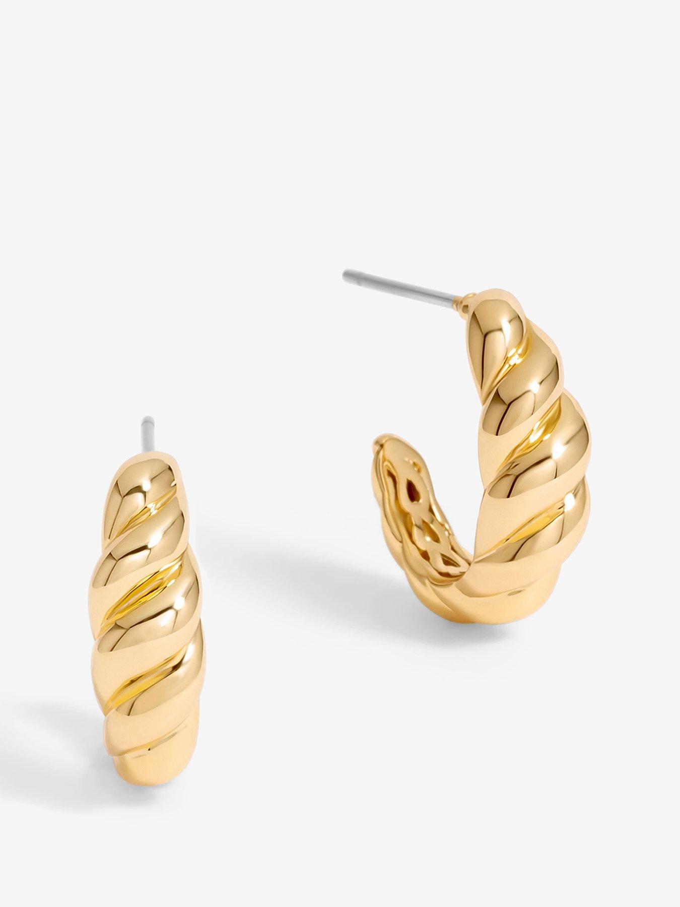 undefined Gold Plated Mini Ridge Hoops