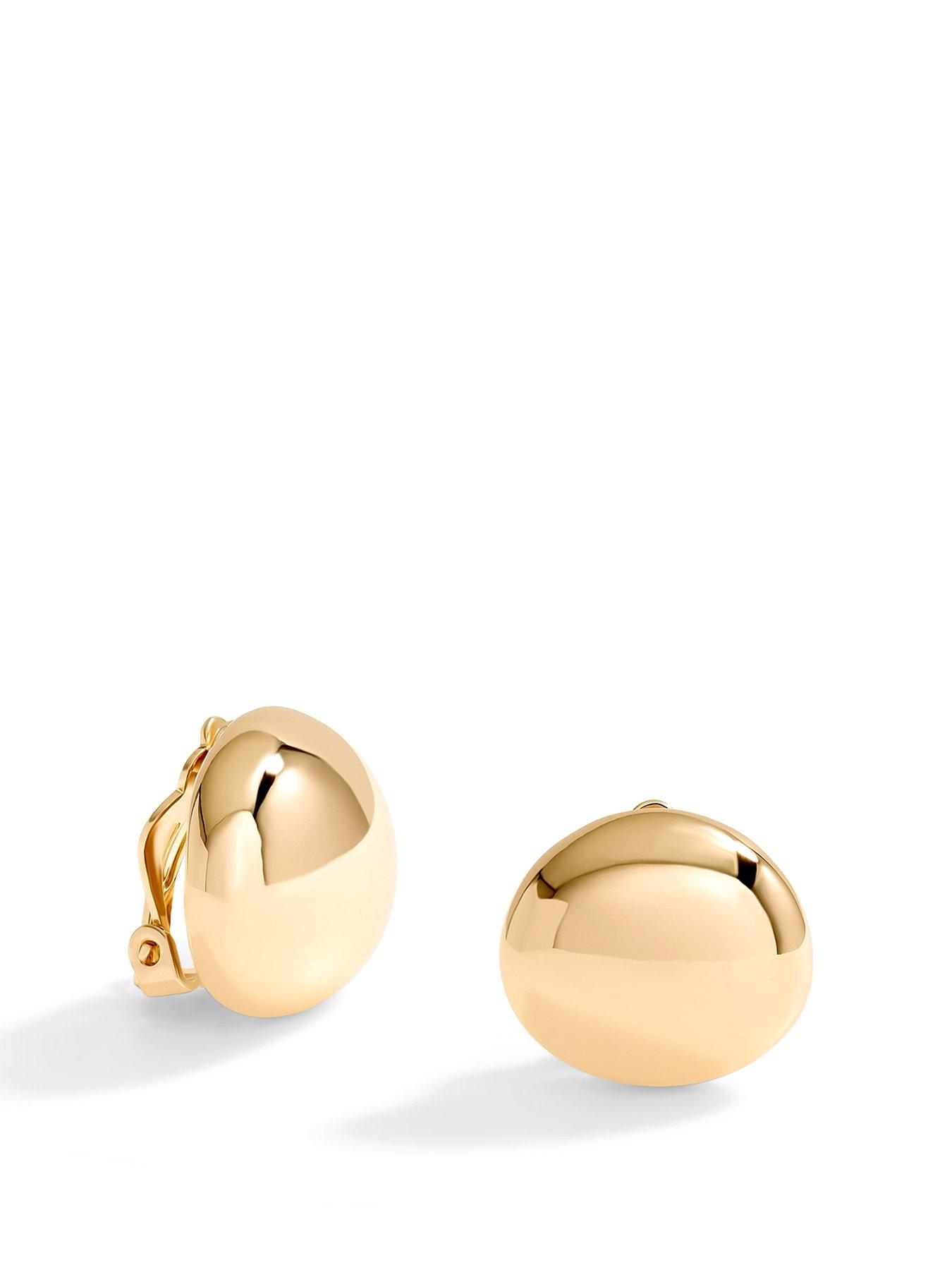 undefined Gold Plated Polished Clip Earrings