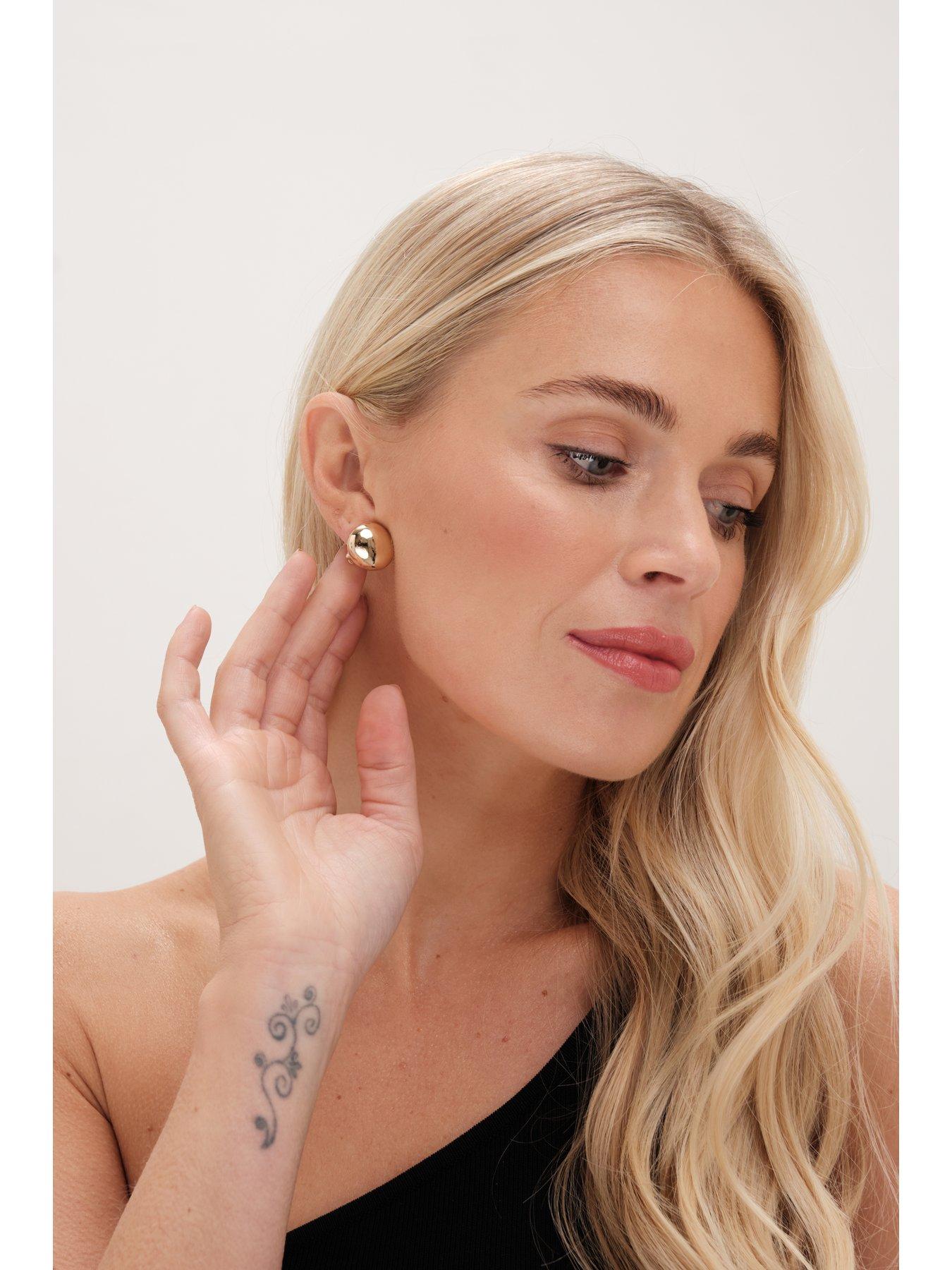  image of jon-richard-gold-plated-polished-clip-earrings
