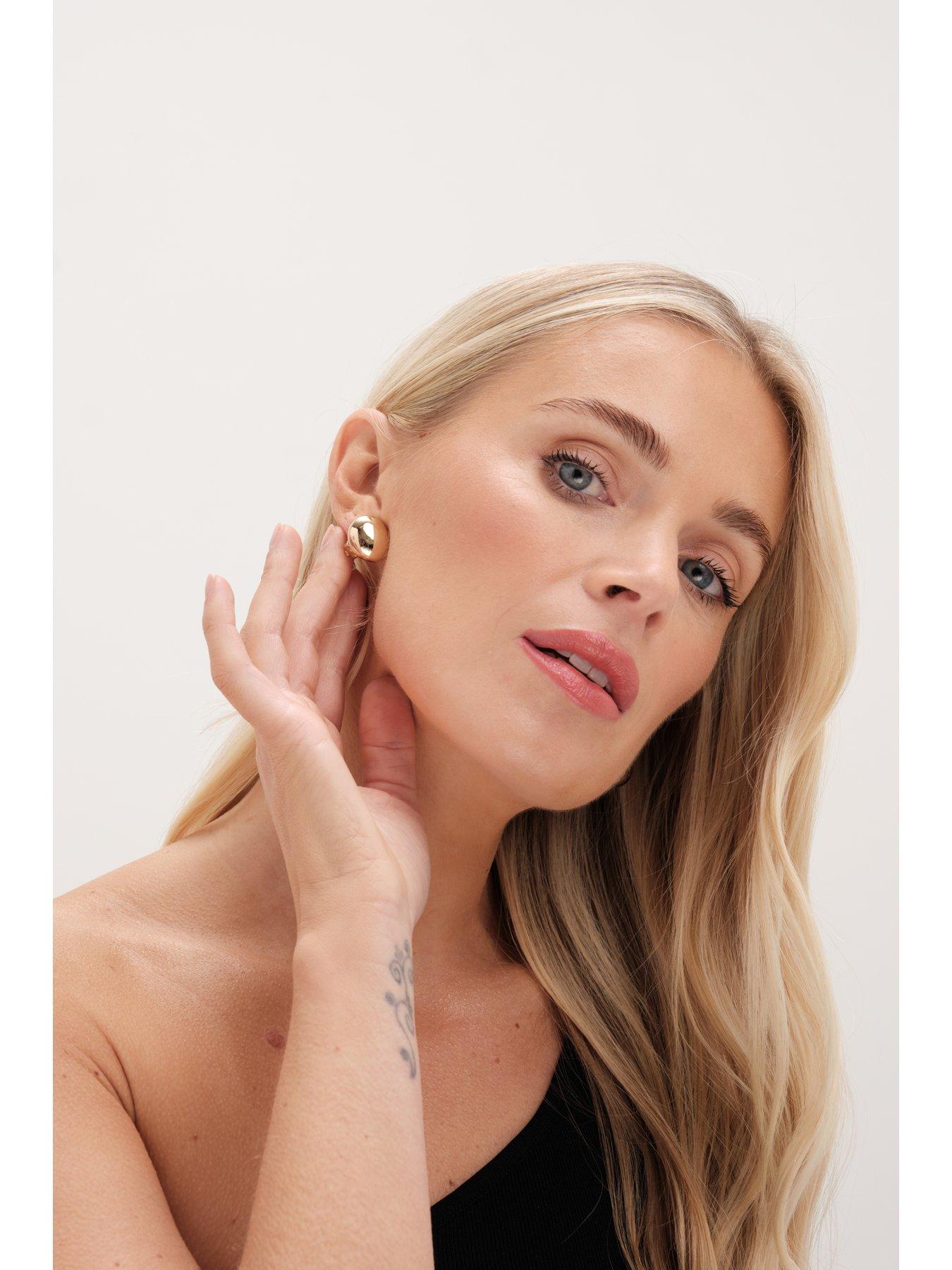  image of jon-richard-gold-plated-polished-clip-earrings