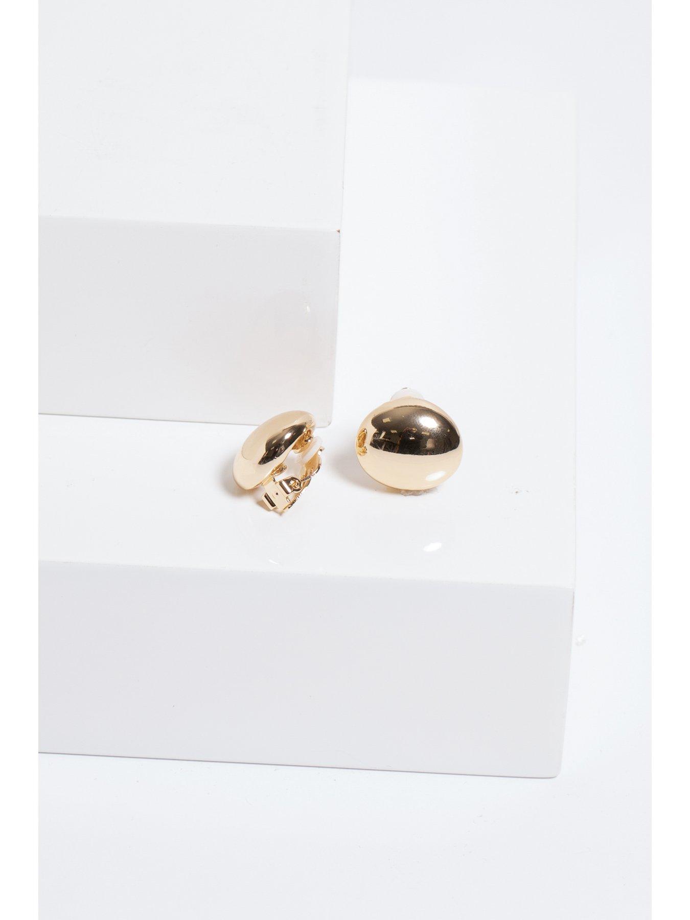  image of jon-richard-gold-plated-polished-clip-earrings