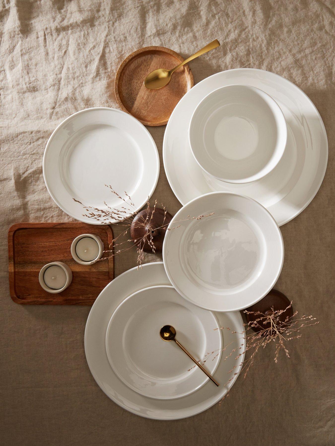  image of waterside-professional-alumina-white-porcelain-rim-12-piece-dinner-set