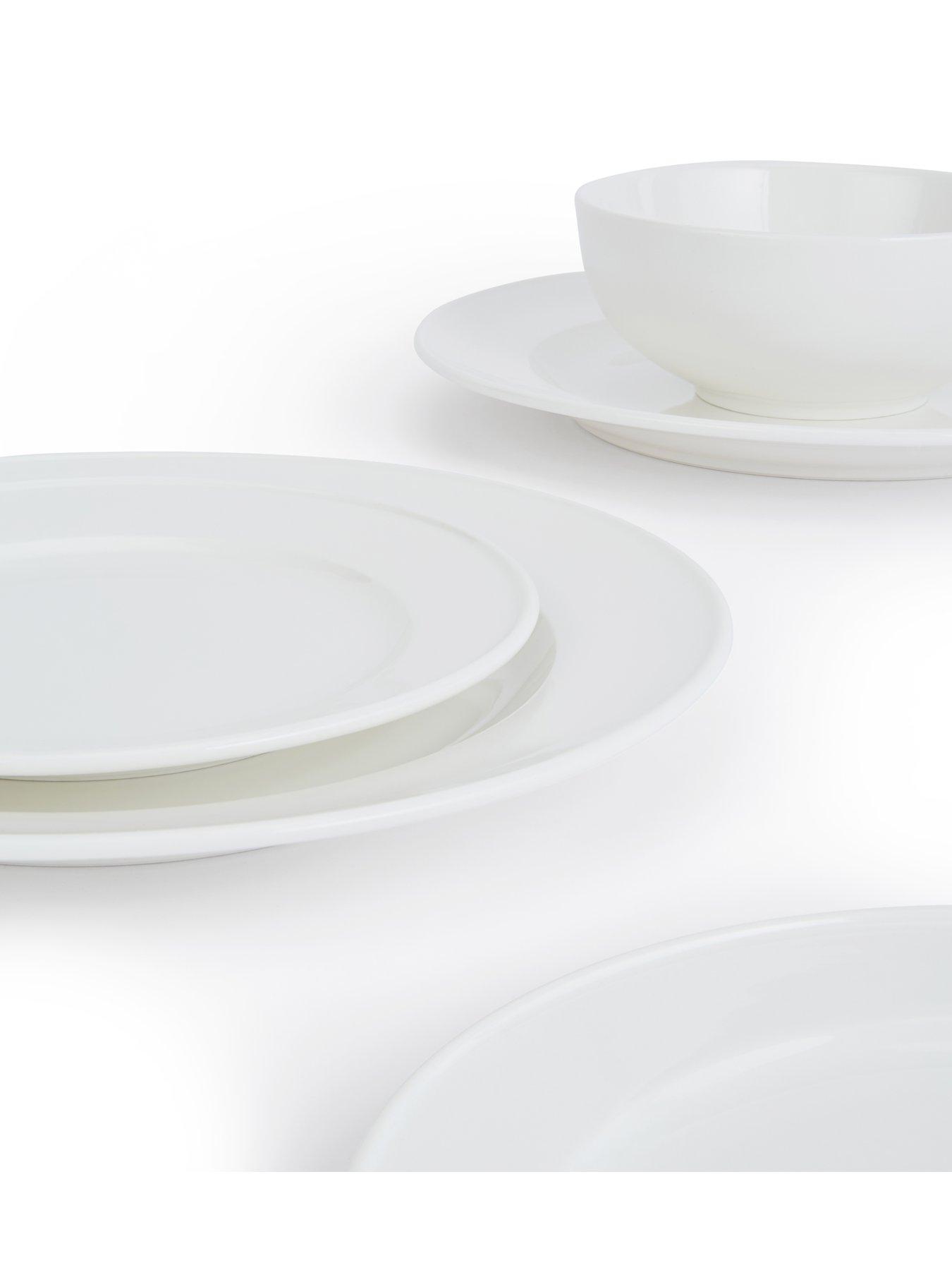  image of waterside-professional-alumina-white-porcelain-rim-12-piece-dinner-set