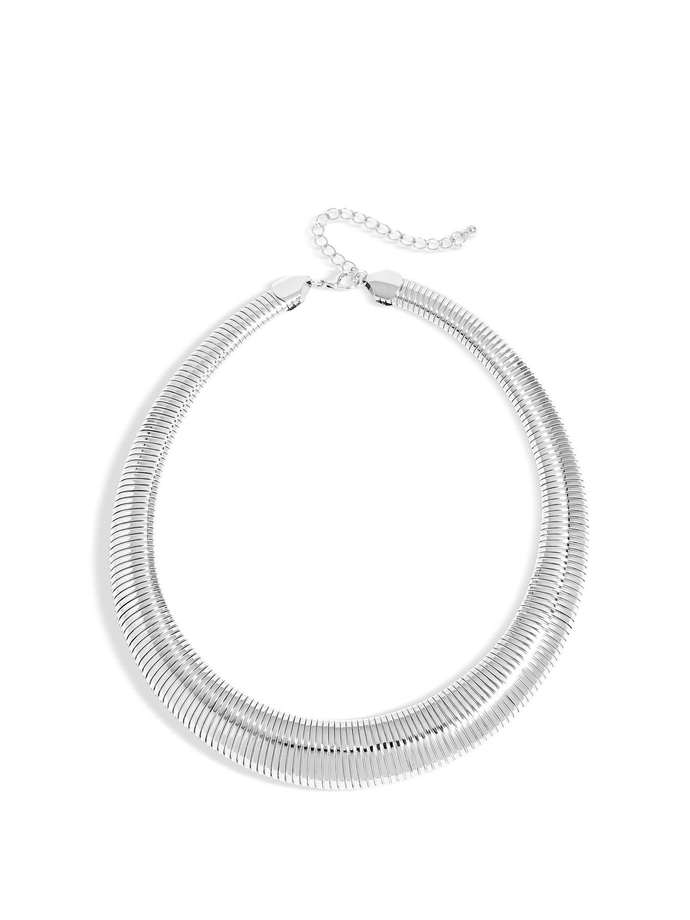  image of jon-richard-silver-plated-statement-omega-necklace