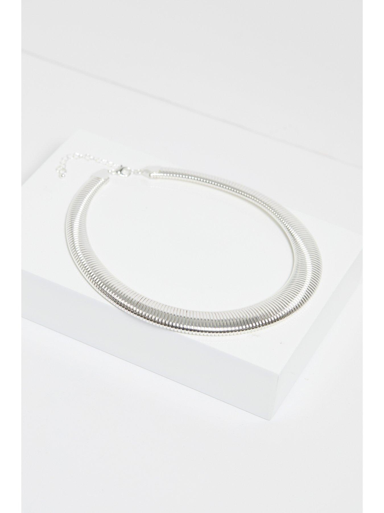  image of jon-richard-silver-plated-statement-omega-necklace