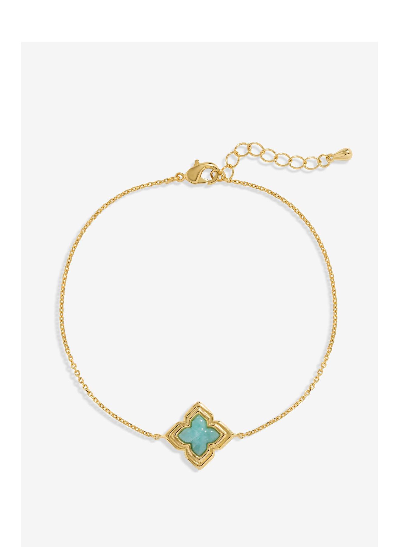  image of inicio-gold-plated-aquamarine-bracelet-gift-pouch