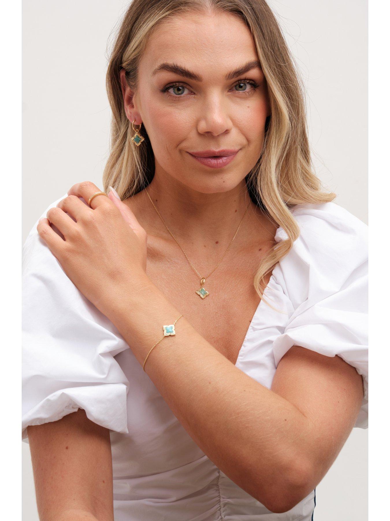 image of inicio-gold-plated-aquamarine-bracelet-gift-pouch