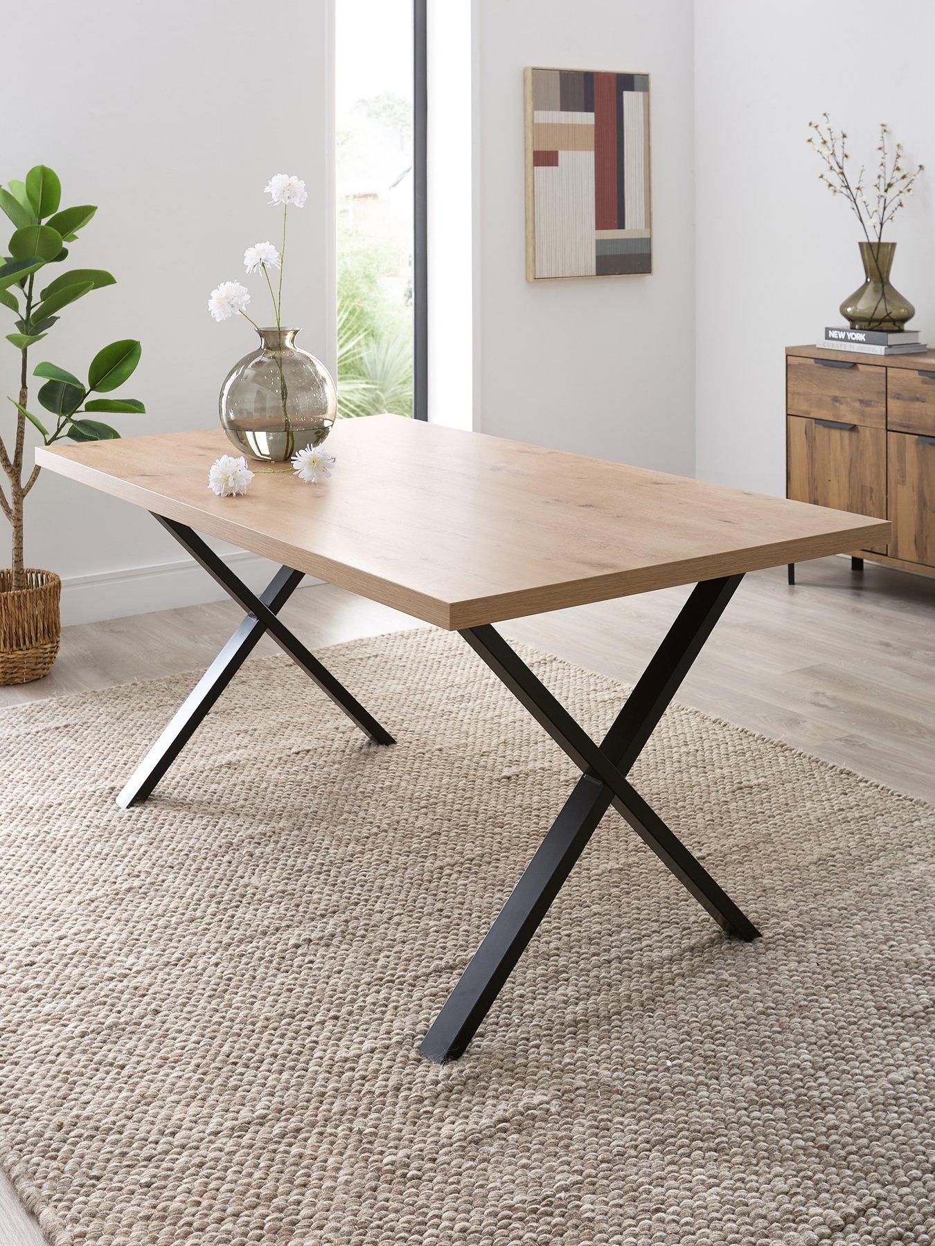 Very Home Mateo 160cm Dining Table - Artisan Oak/black