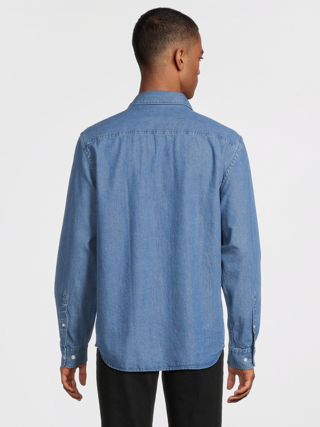 Image 2 of 5 of Selected Homme Regular Fit Long Sleeve Denim Shirt - Blue