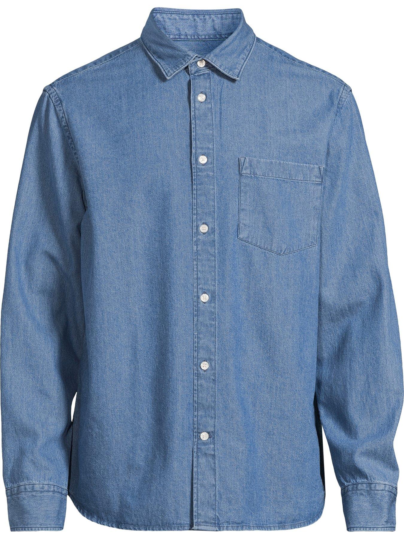 Image 5 of 5 of Selected Homme Regular Fit Long Sleeve Denim Shirt - Blue