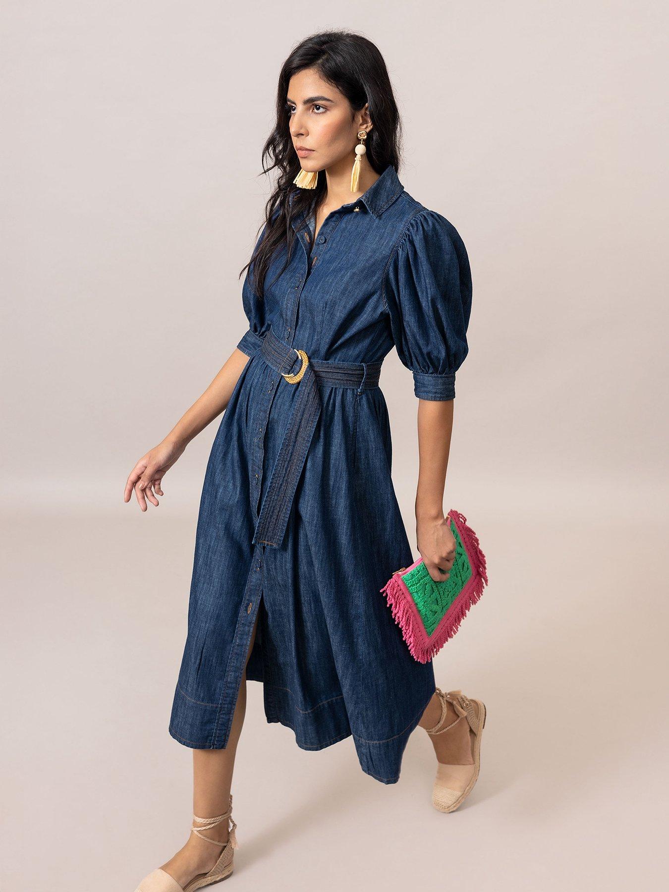 undefined Veronica Denim Dress - Blue
