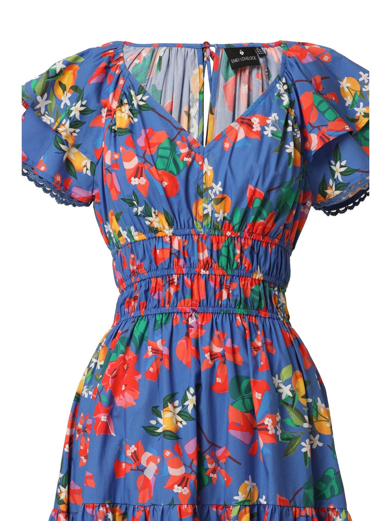 Image 3 of 3 of Emily Lovelock Valetina Printed Wrap Dress - Multi
