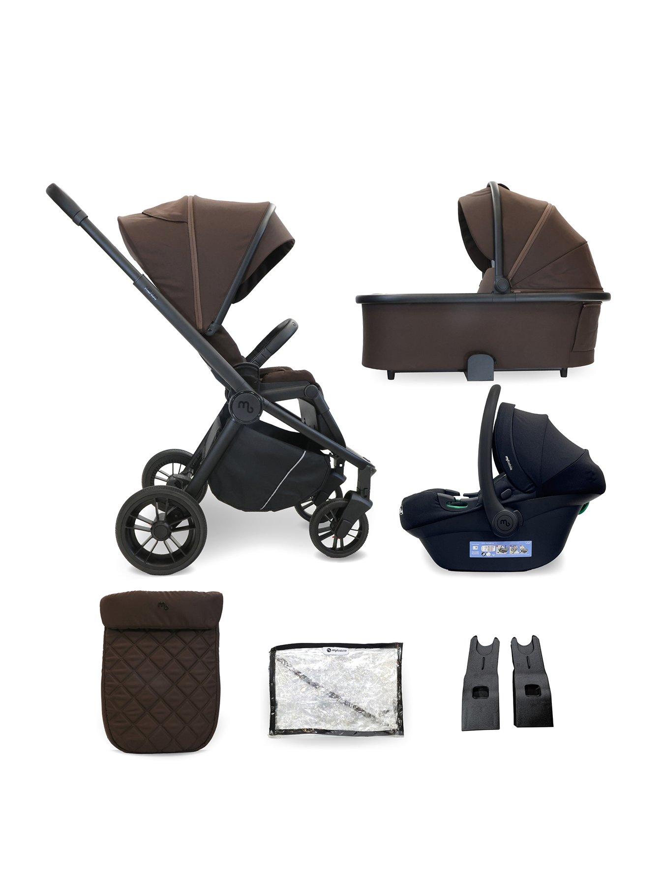  image of my-babiie-mb450i-3-in-1-travel-system-chocolate