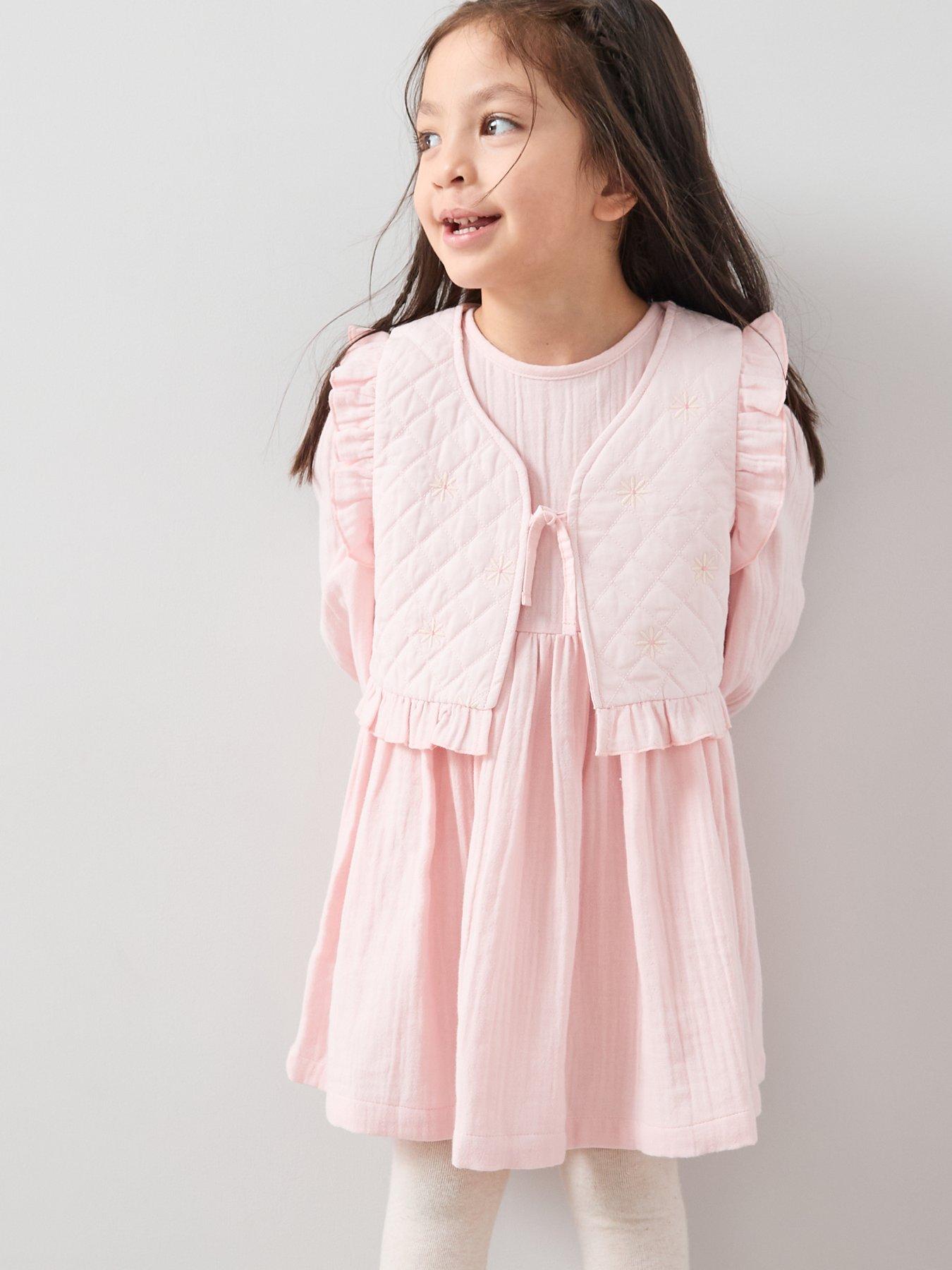 Image 5 of 5 of Mini V by Very Girls Dress With Waistcoat - Pink