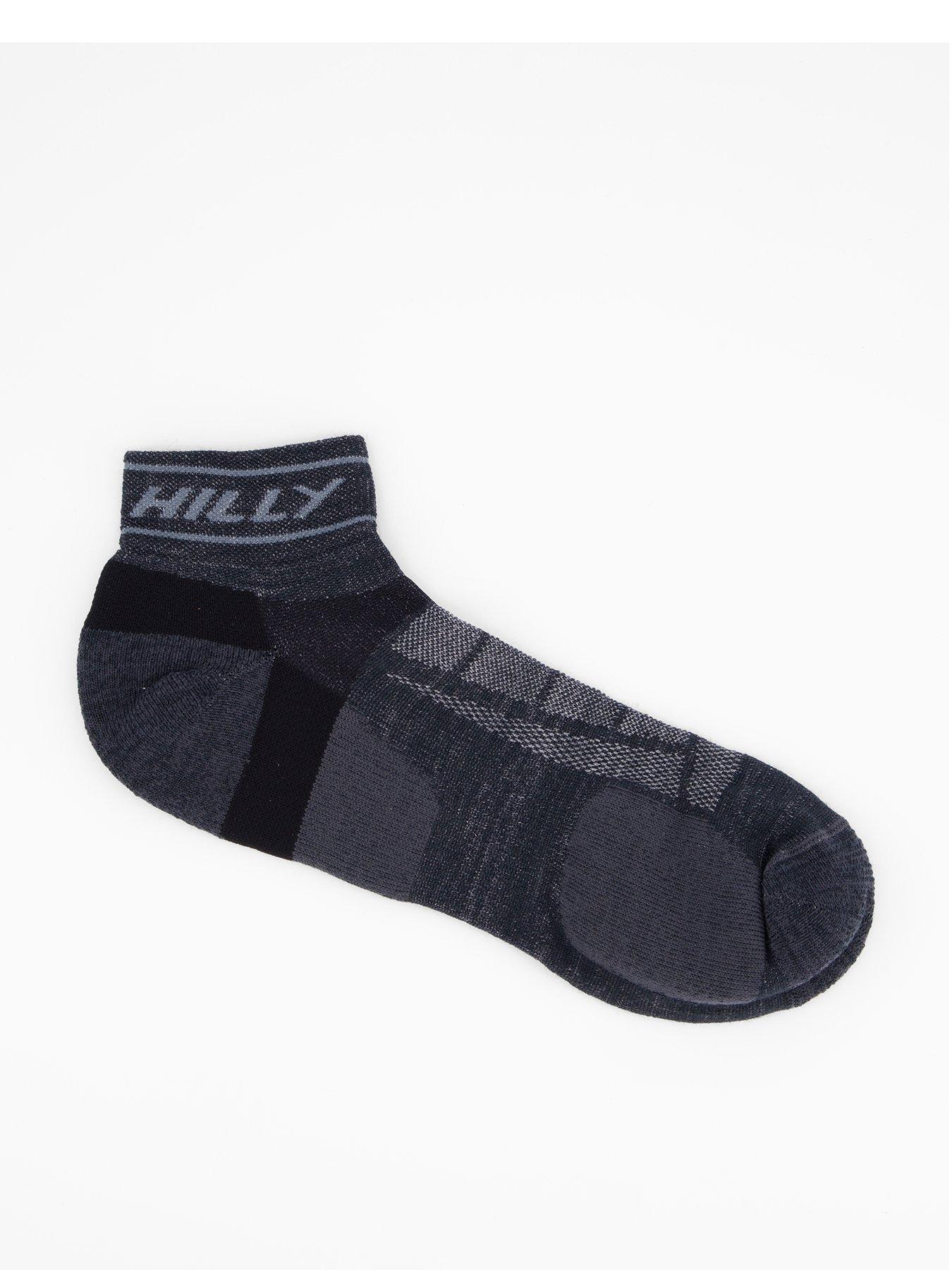 Hilly Running Medium Cushioning Trail Quarter Socks - Black