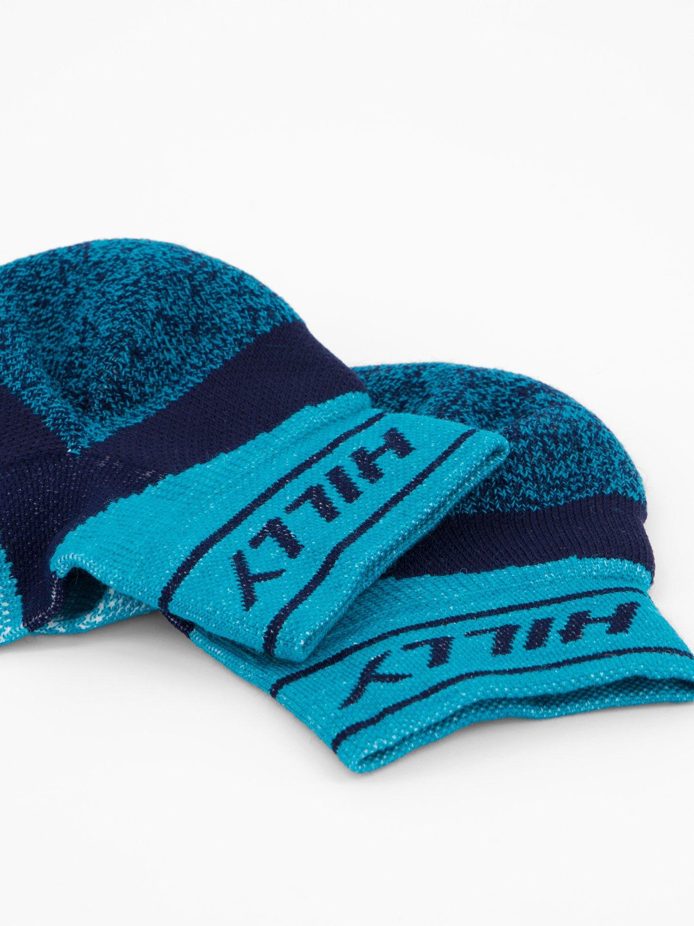 Image 2 of 4 of Hilly Running Medium Cushioning Trail Quarter Socks - Blue