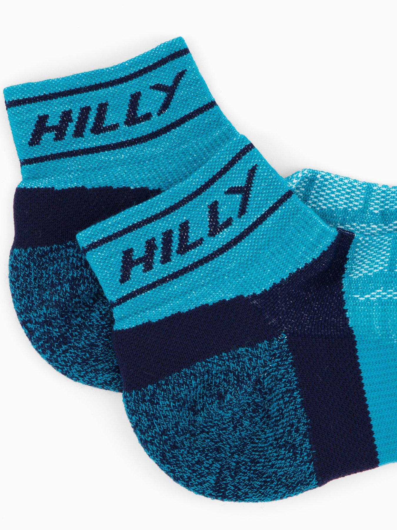 Image 3 of 4 of Hilly Running Medium Cushioning Trail Quarter Socks - Blue