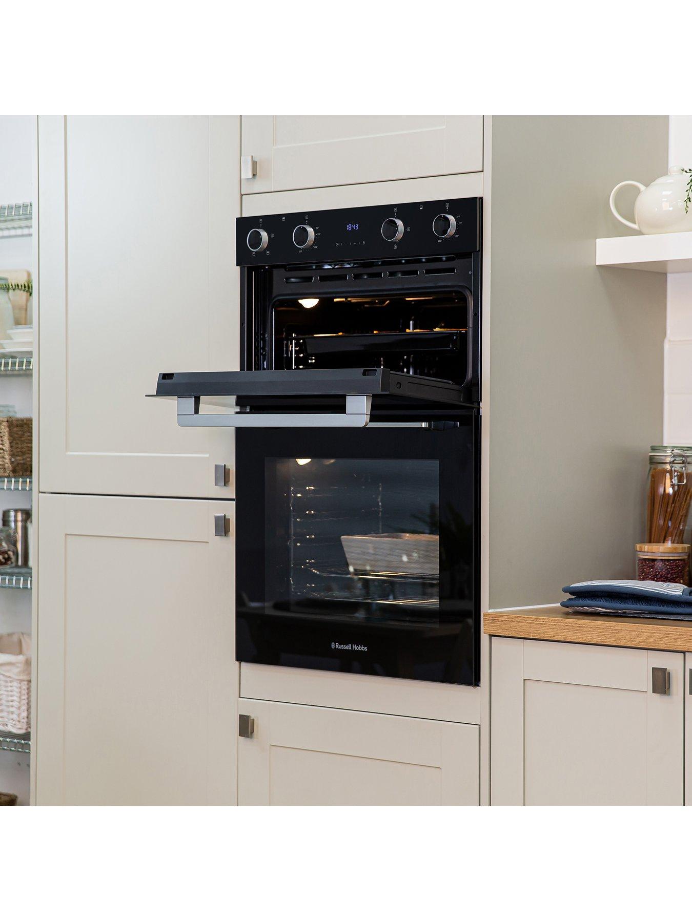  image of russell-hobbs-rh89deo2001b01-built-in-89cm-high-electric-double-oven-in-black