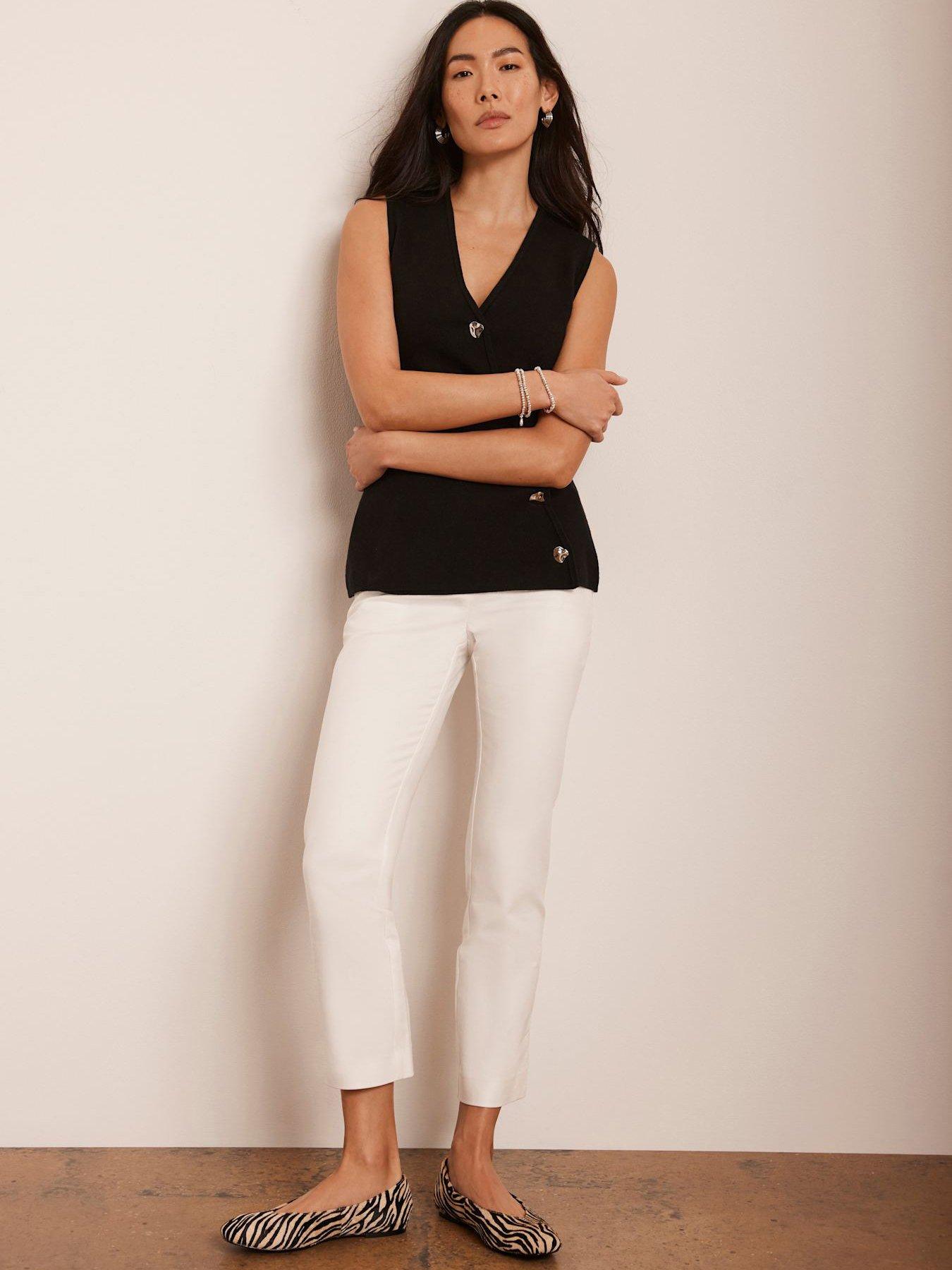 image of mint-velvet-cream-capri-trousers-ivory