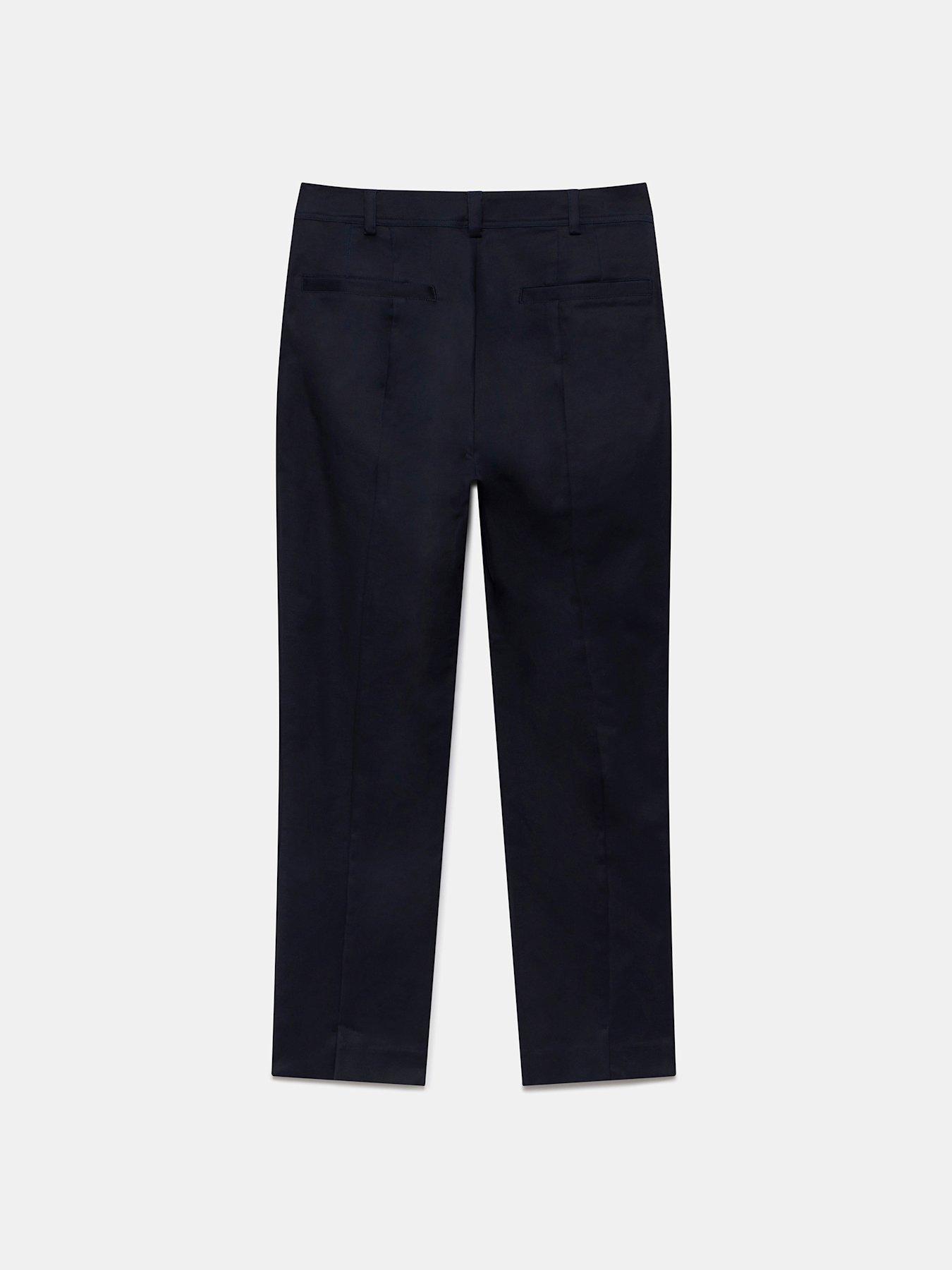  image of mint-velvet-cropped-tapered-trousers-navy