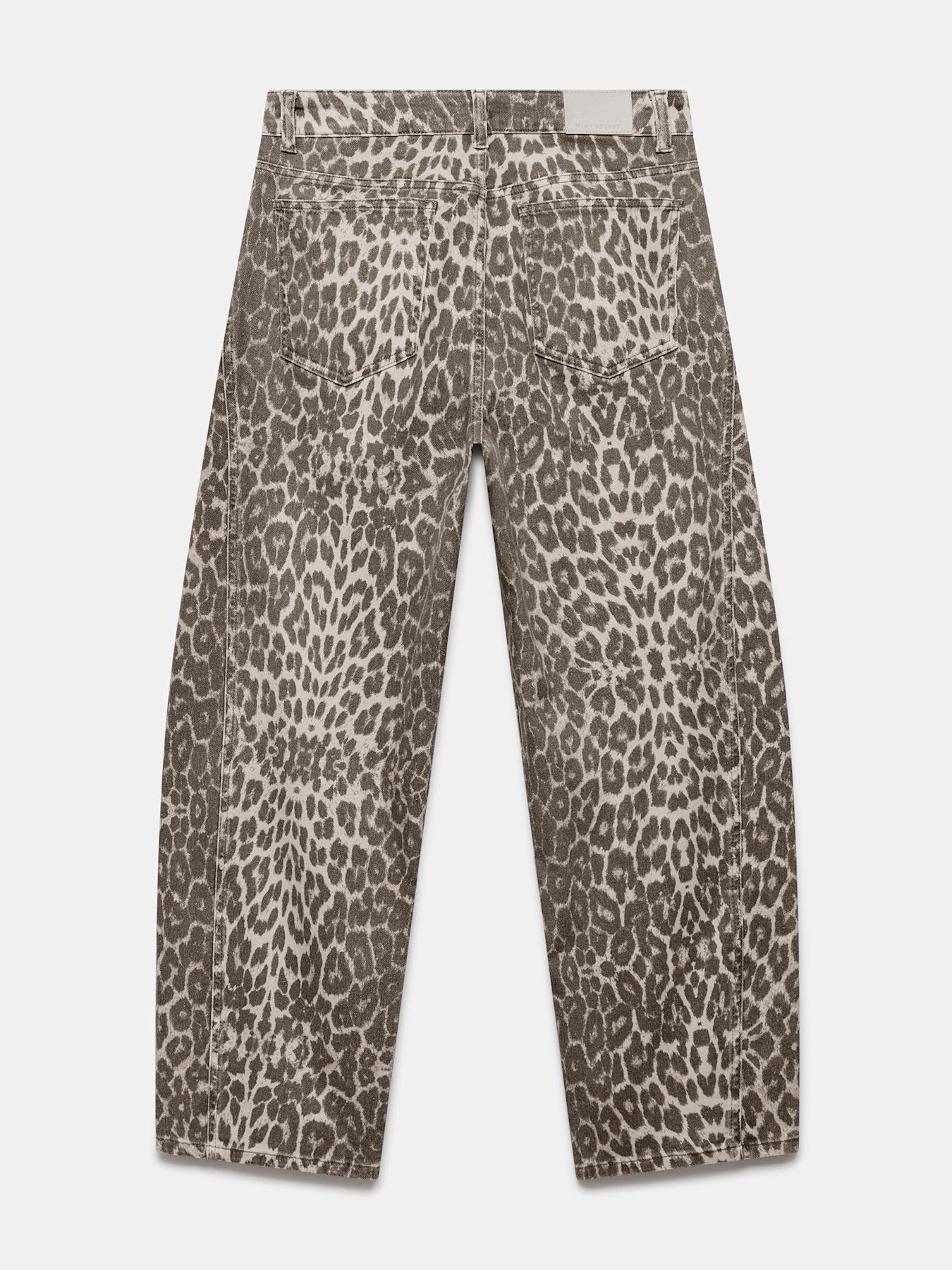 Image 6 of 6 of Mint Velvet Leopard Print Tapered Jeans - Beige