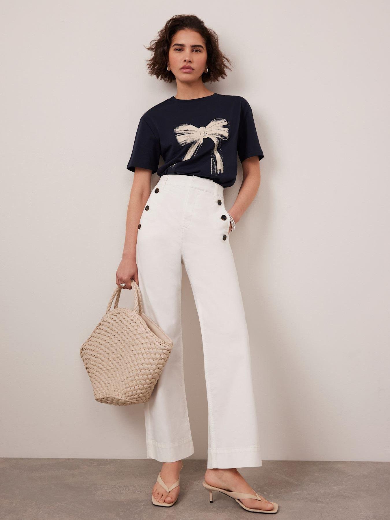  image of mint-velvet-white-button-detail-cropped-trousers-ivory