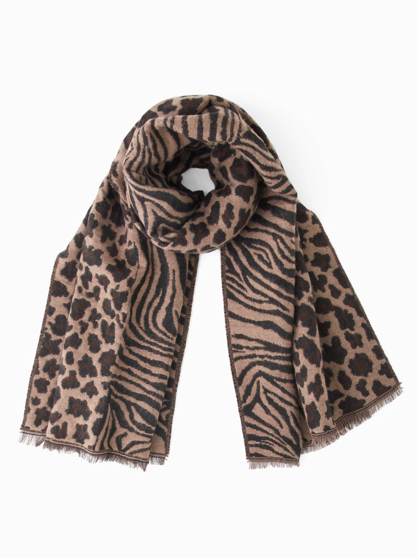 the-very-collection-mixed-print-animal-scarf-brown