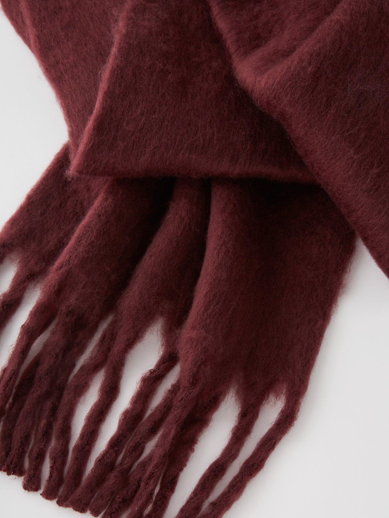  image of the-very-collection-brushed-tassel-scarf-burgundy