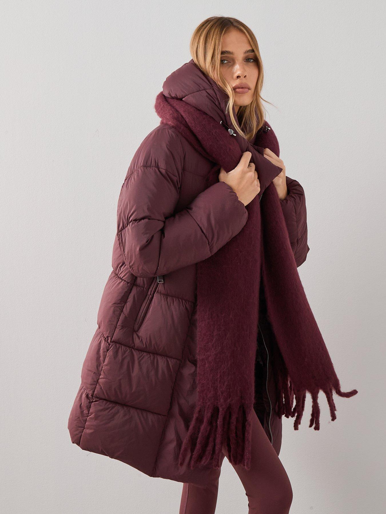  image of the-very-collection-brushed-tassel-scarf-burgundy