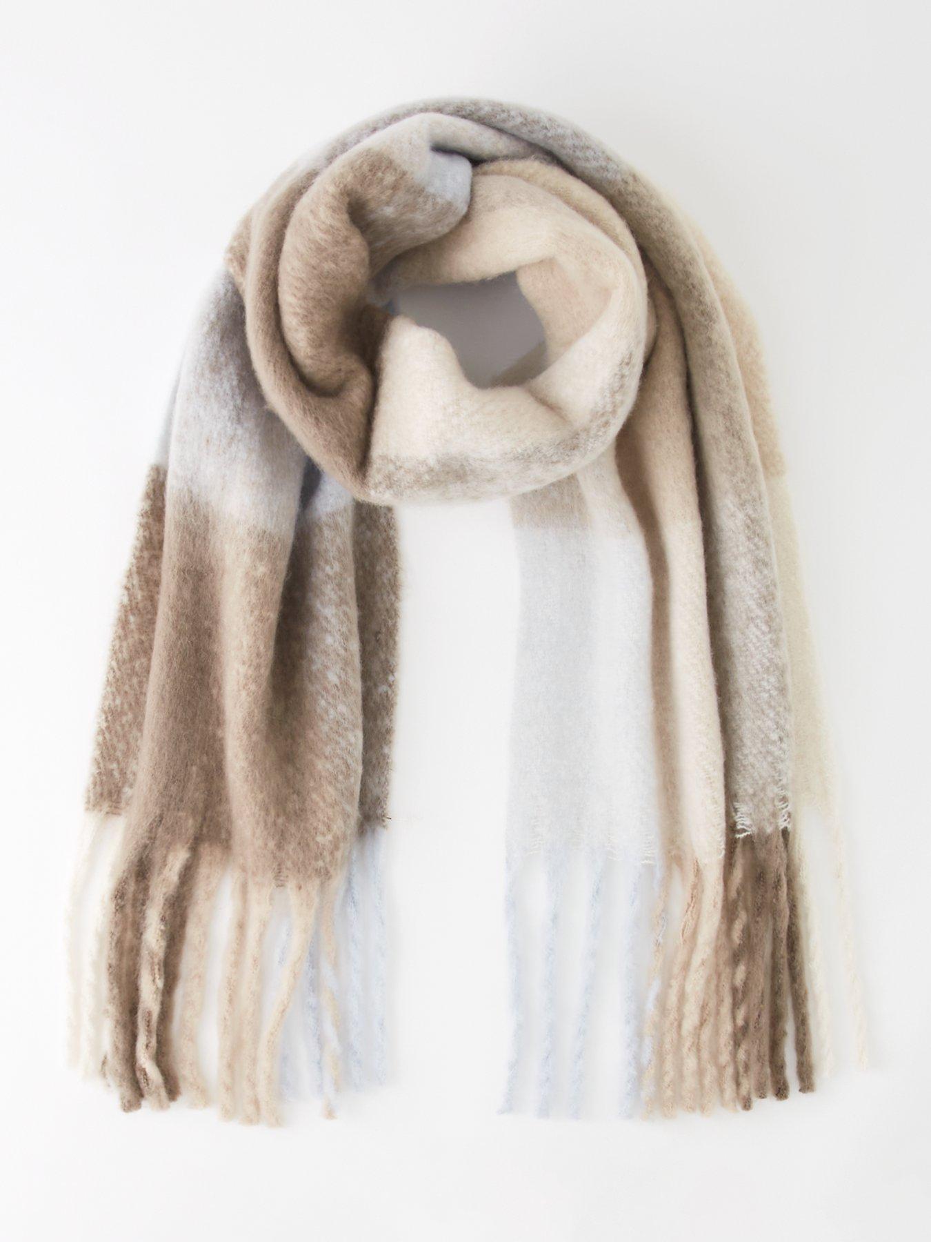 The Very Collection Brushed Tassel Checked Scarf - Multi