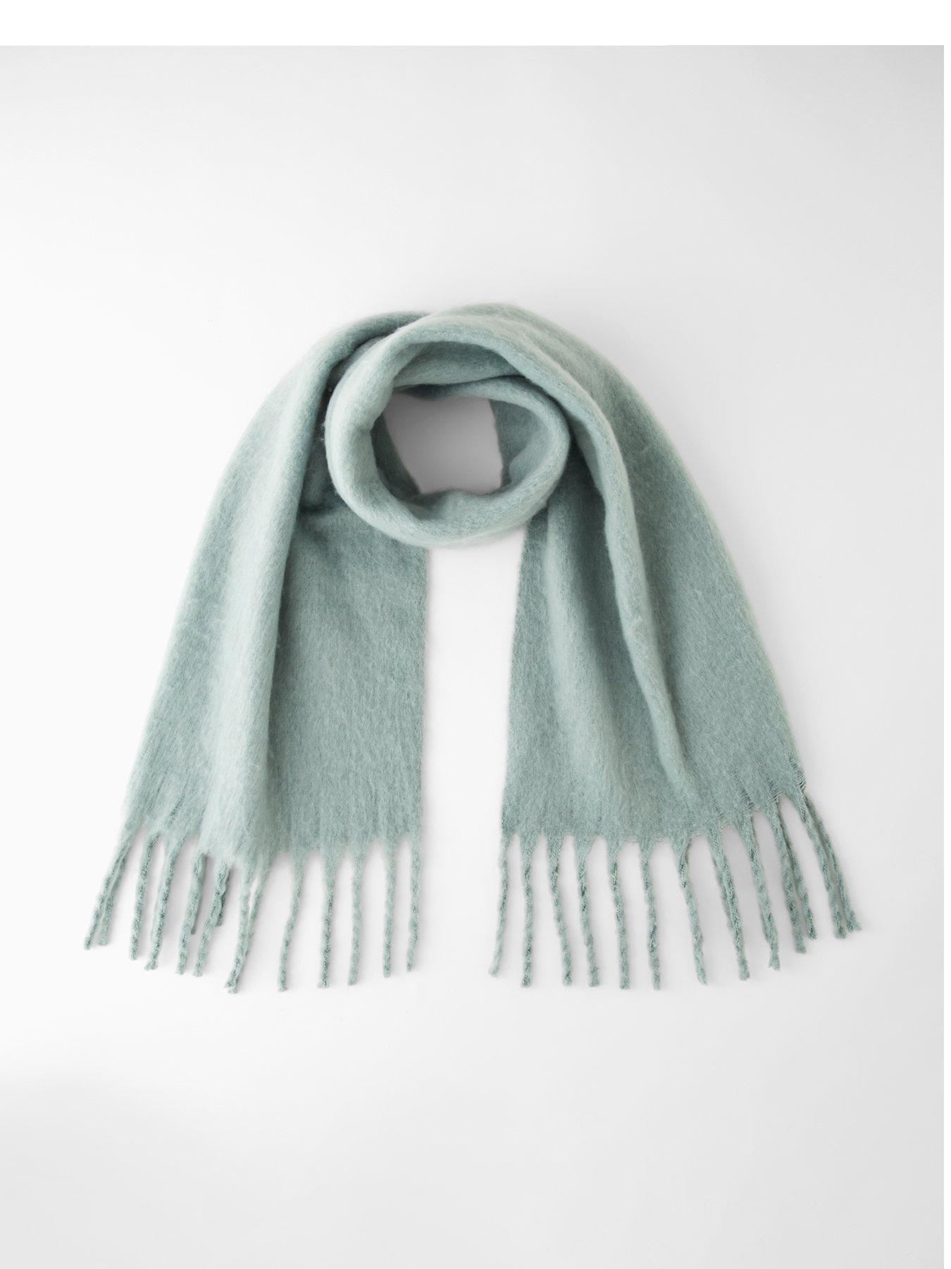 The Very Collection Brushed Tassel Scarf - Blue