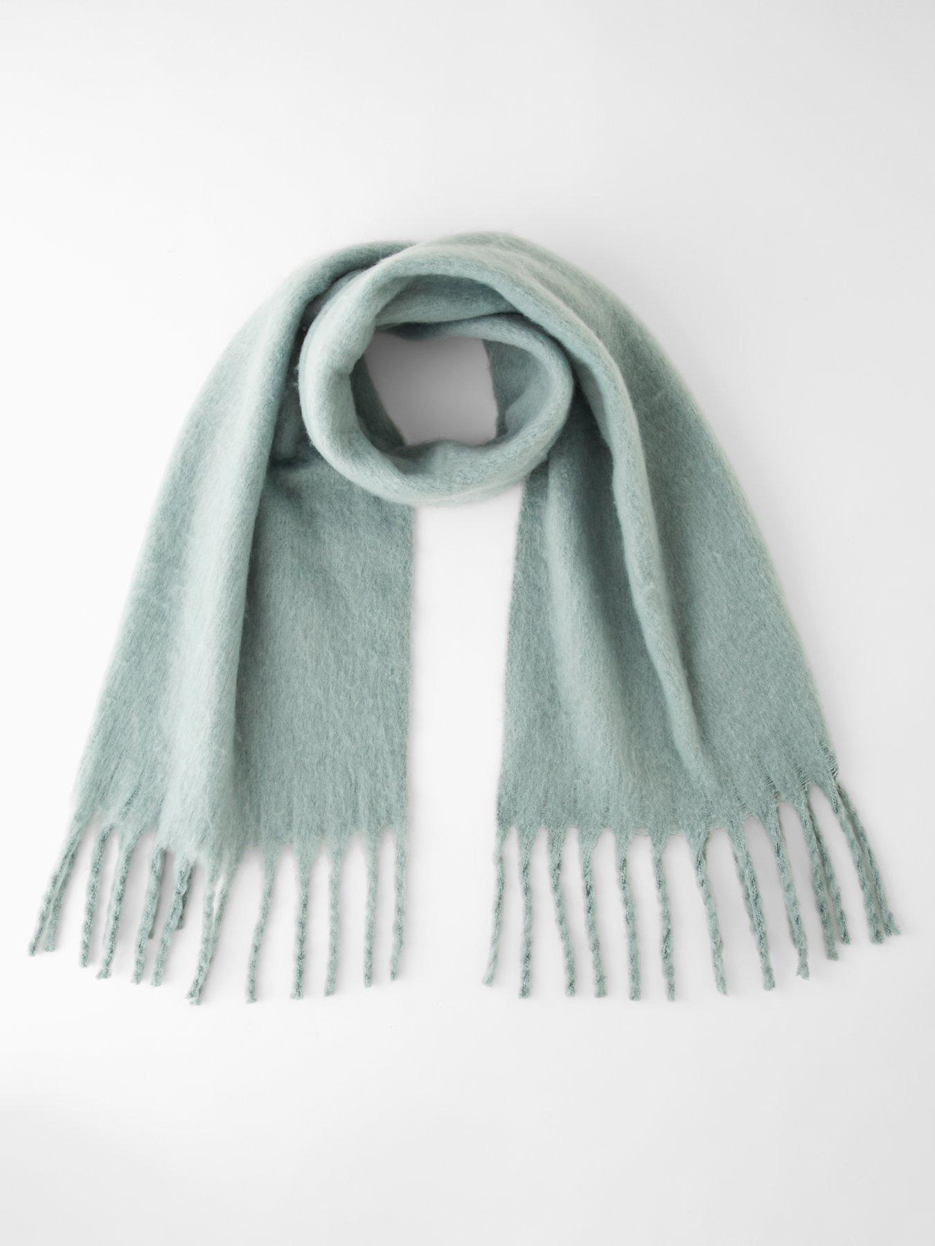 The Very Collection Brushed Tassel Scarf - Blue