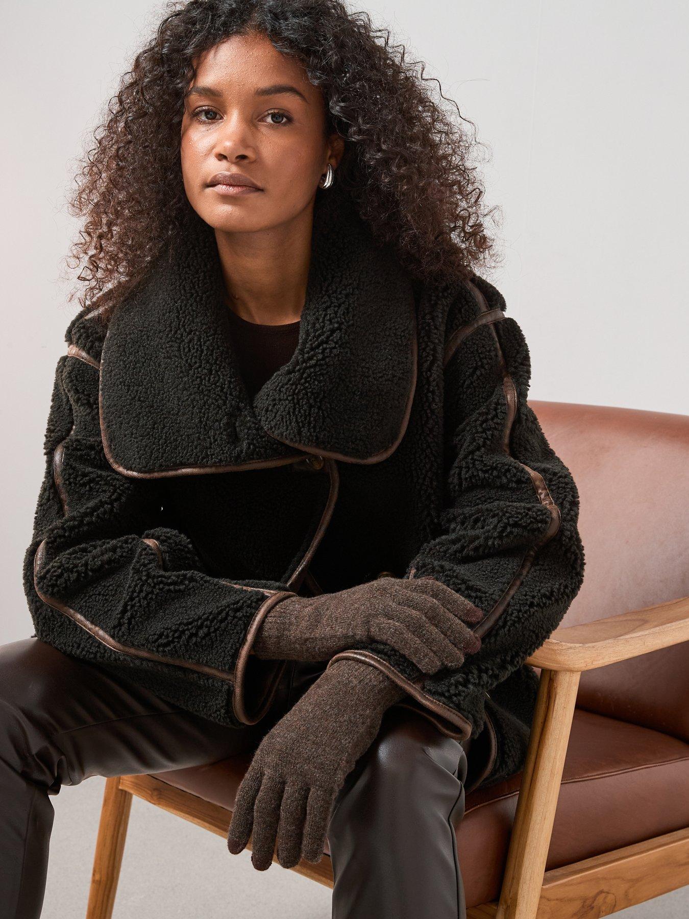 The Very Collection 2 Pack Knitted Touch Screen Gloves - Grey/chocolate