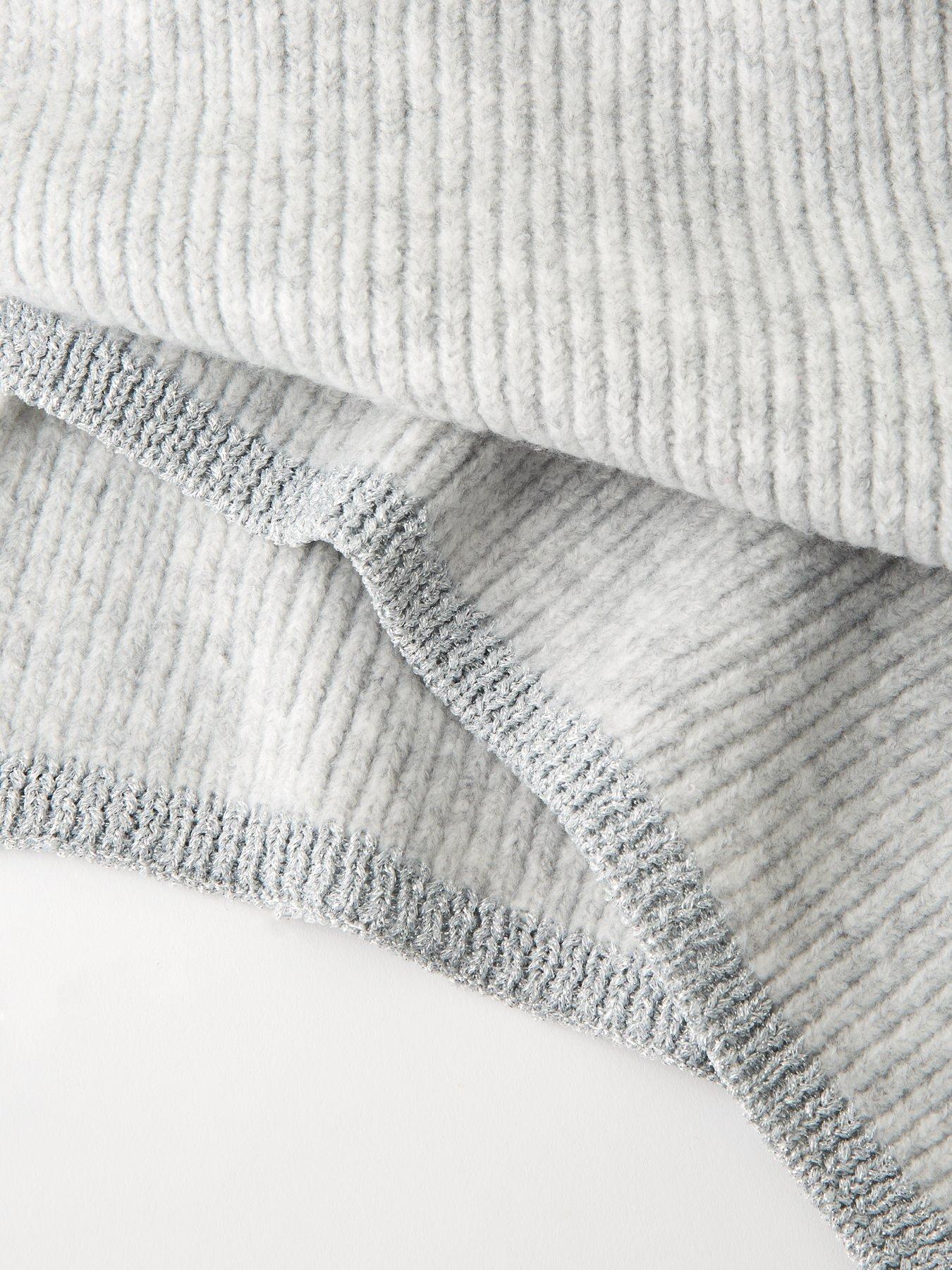  image of the-very-collection-rib-knitted-scarf-with-lurex-tipping-grey