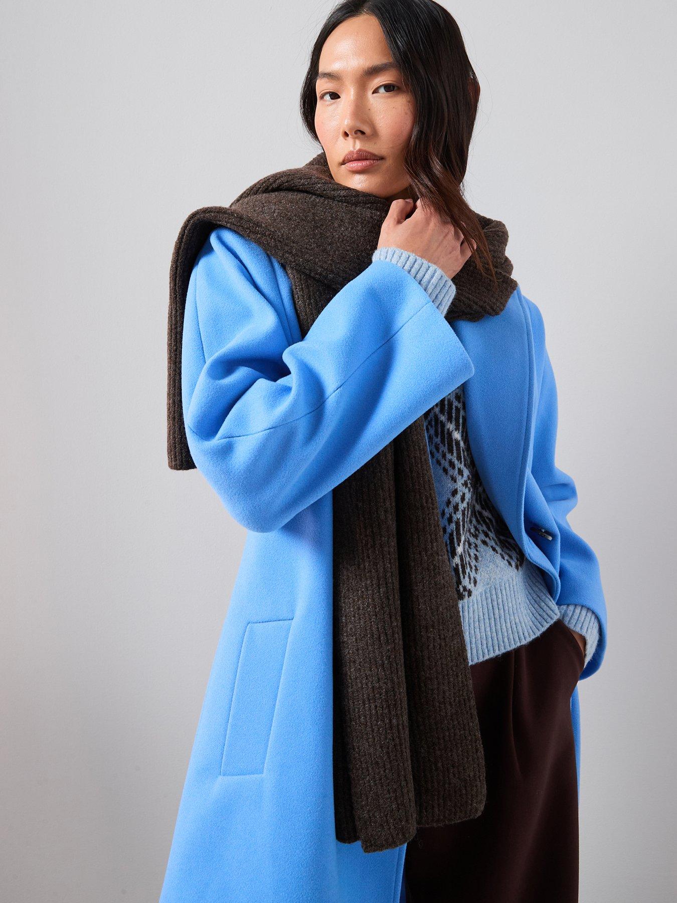 The Very Collection Knitted Rib Scarf - Chocolate