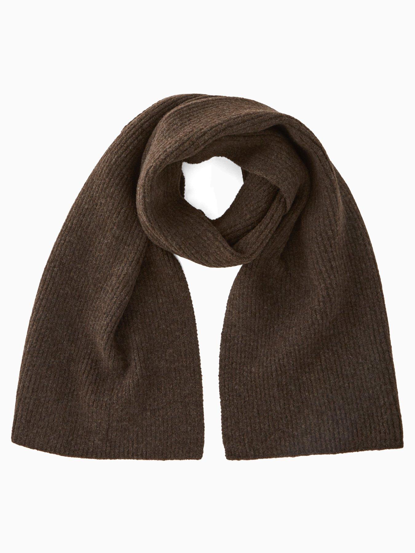 The Very Collection Knitted Rib Scarf - Chocolate