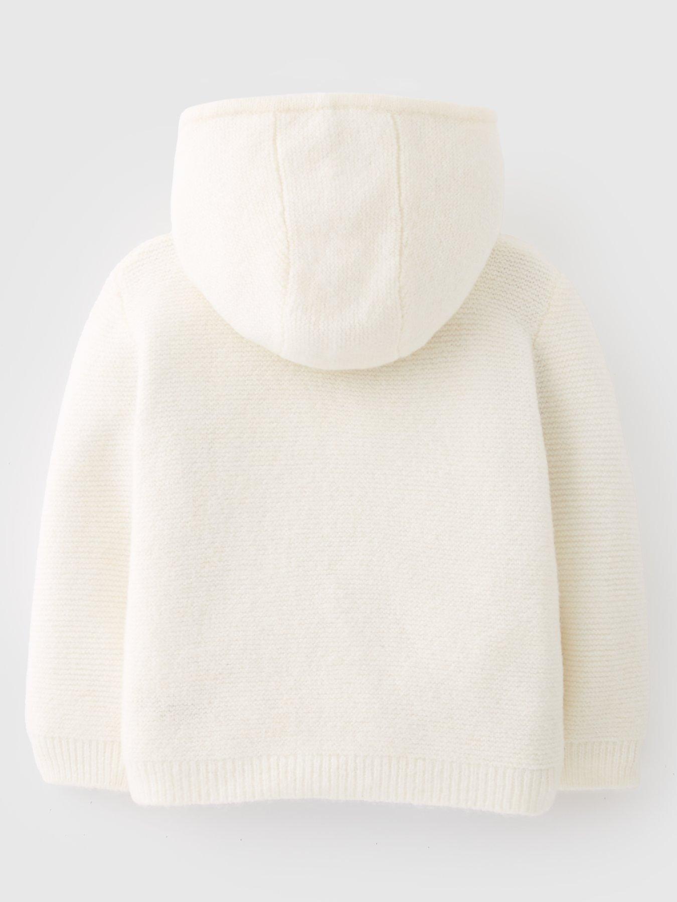 Image 2 of 4 of Mini V by Very Girls Zip Up Hooded Cardigan - Cream