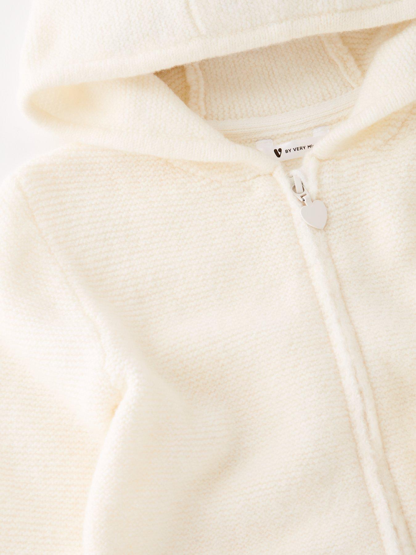 Image 4 of 4 of Mini V by Very Girls Zip Up Hooded Cardigan - Cream