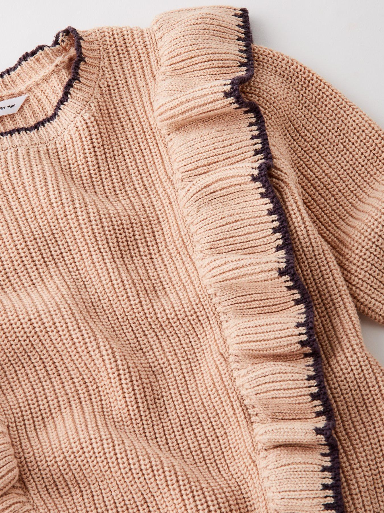 Image 3 of 4 of Mini V by Very Girls Knitted Contrast Hem Set - Black