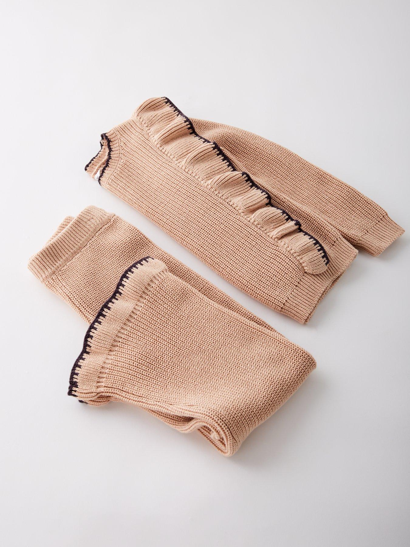 Image 4 of 4 of Mini V by Very Girls Knitted Contrast Hem Set - Black