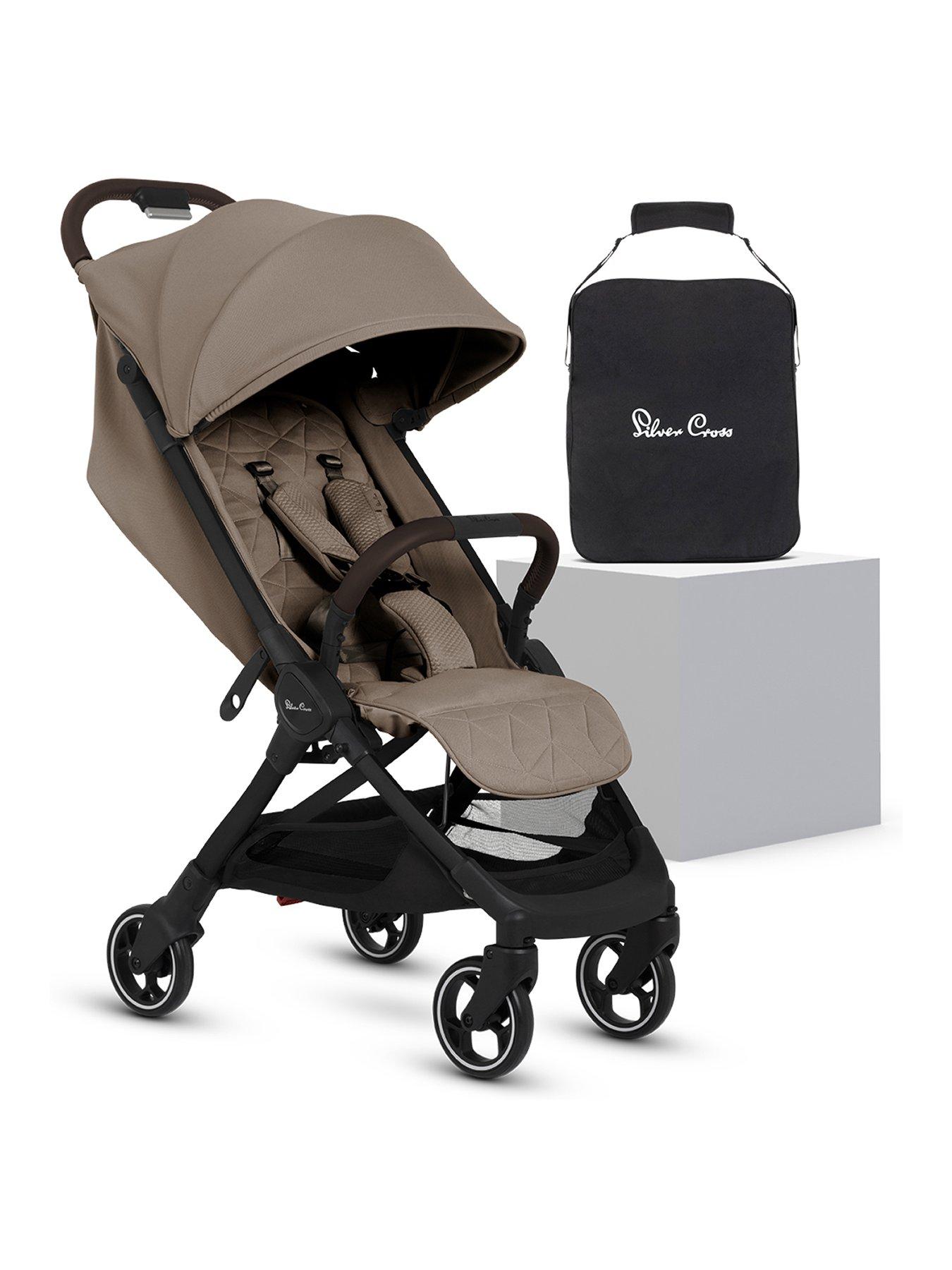  image of silver-cross-clic-pushchair-with-travel-bag-cobble
