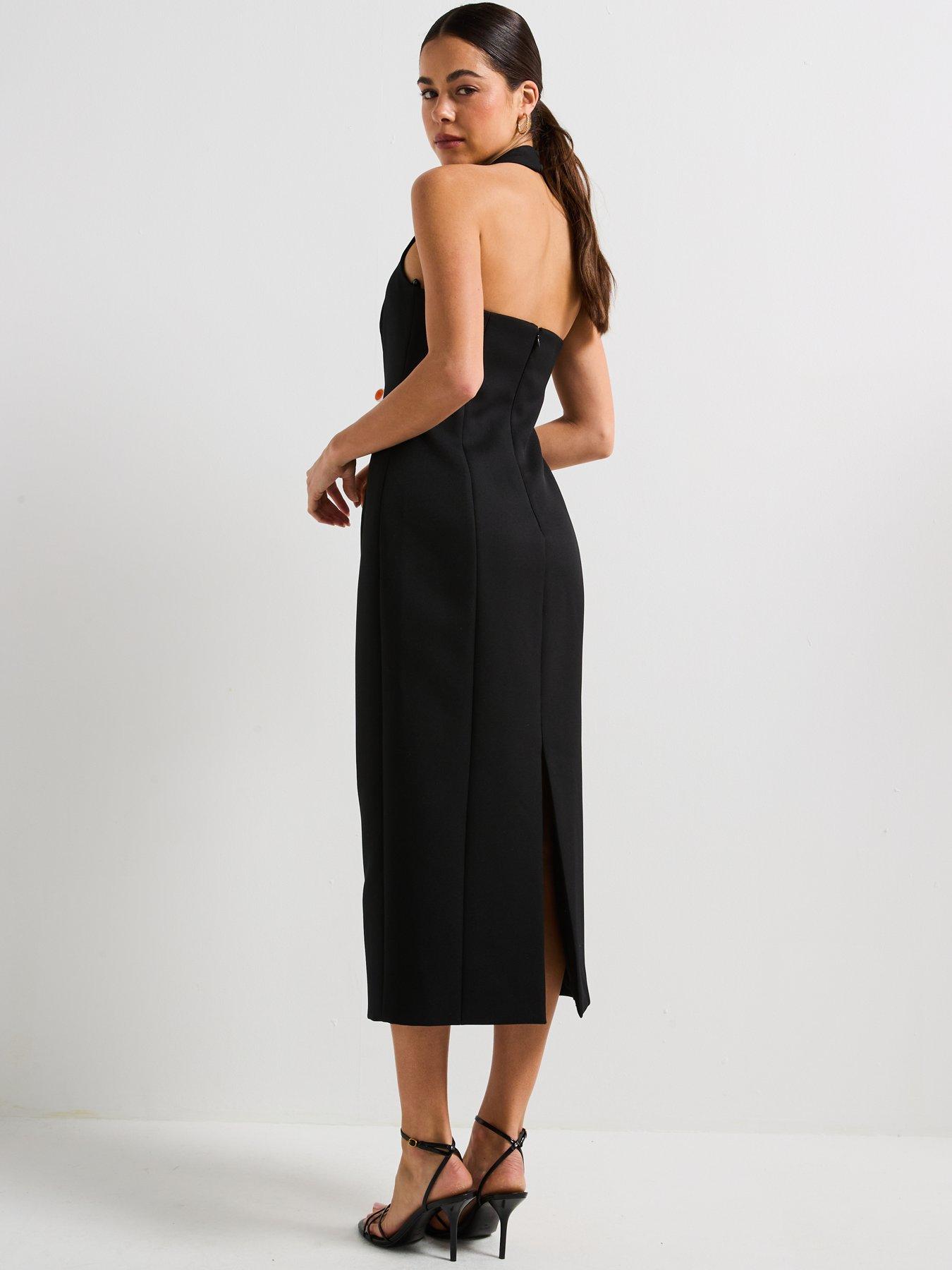  image of forever-new-veronica-halter-bodycon-midi-black