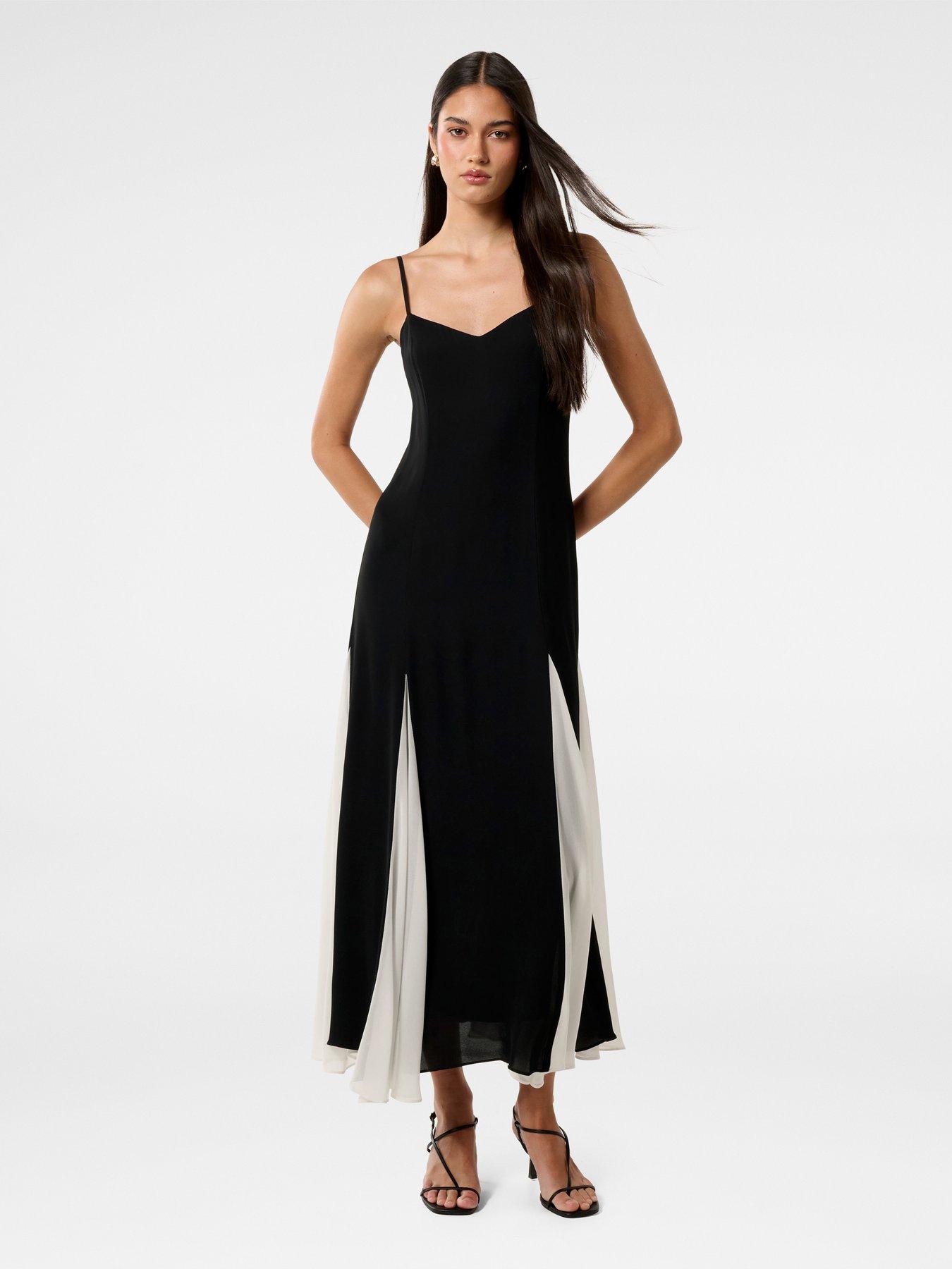 undefined Dahlia Contrast Godet Maxi Dress - Multi